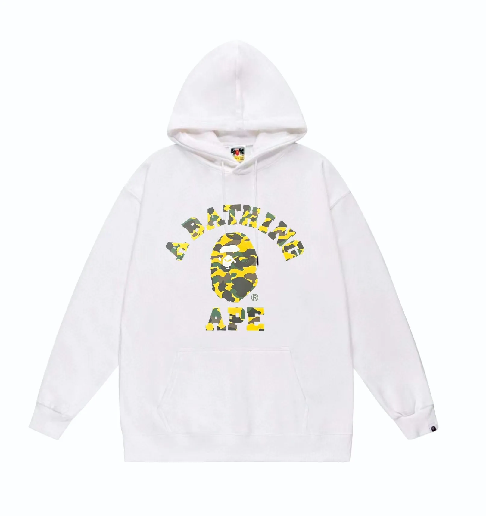 P160 model number SC849# terry 80 plus velvet 90 (top version) BAPE camouflage ape head letter print pattern hooded sweatshirt. Made of 380g large terry (drop shoulder large version) fabric, soft texture and no pilling. Imported environmentally friendly printing glue. Bright and three-dimensional pattern. Quality 💥Same style for men and women. The upper body is trendy. Color: black camouflage, white camouflage, gray camouflage, black and red, white and red, gray and red, black and blue, white and blue. Gray blue Black purple White purple Gray purple Black and yellow White and yellow Gray and yellow Size: S M L XL XXL