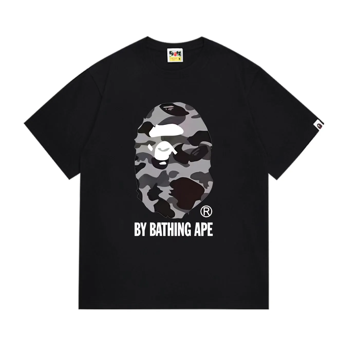SC277#p110💰 (top version) BAPE uses 260 grams of high-quality high-weave pure cotton fabric, double yarn combed, soft texture and no pilling, imported environmentally friendly printing glue, bright and three-dimensional pattern, quality 💥Same style for men and women, the upper body is fashionable Color: Black White Size: S M L XL XXL