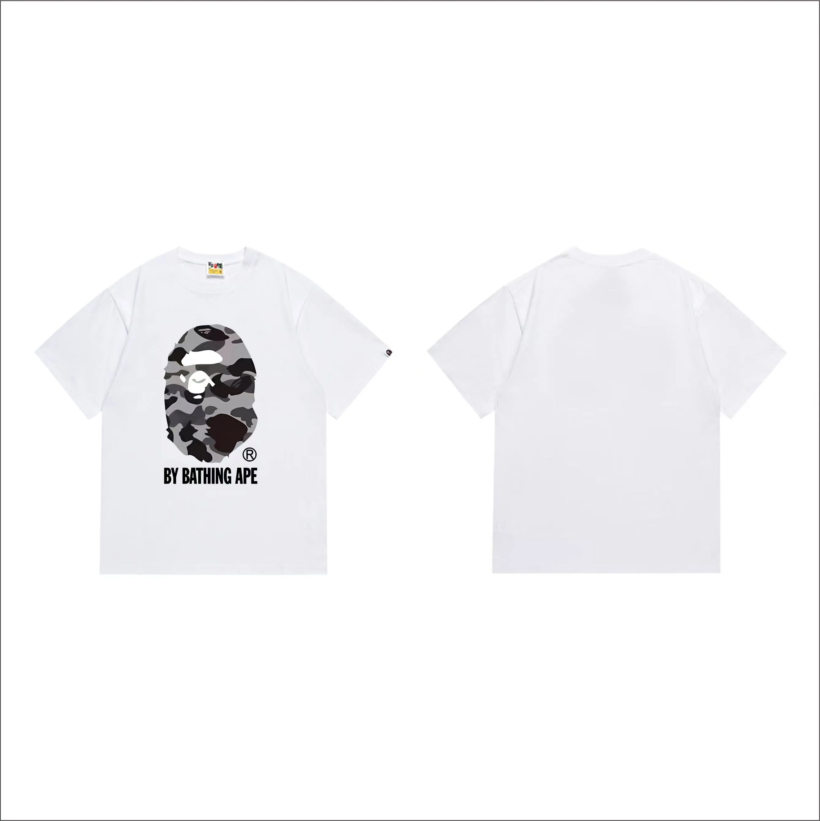 SC277#p110💰 (top version) BAPE uses 260 grams of high-quality high-weave pure cotton fabric, double yarn combed, soft texture and no pilling, imported environmentally friendly printing glue, bright and three-dimensional pattern, quality 💥Same style for men and women, the upper body is fashionable Color: Black White Size: S M L XL XXL