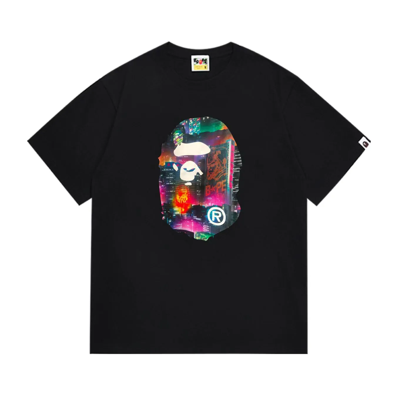 SC1018#p110💰 (top version) BAPE uses 260 grams of high-quality high-weave pure cotton fabric, double yarn combed, soft and non-pilling texture, imported environmentally friendly printing glue, bright and three-dimensional pattern, quality 💥Same style for men and women, the upper body is fashionable Color: black white Size: S M L XL XXL