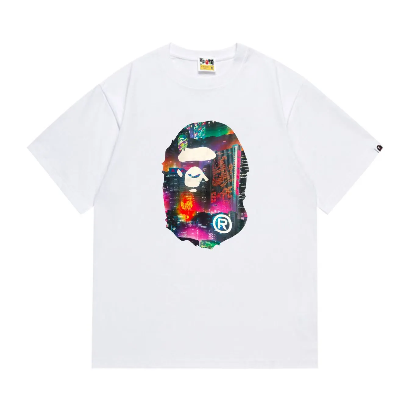 SC1018#p110💰 (top version) BAPE uses 260 grams of high-quality high-weave pure cotton fabric, double yarn combed, soft and non-pilling texture, imported environmentally friendly printing glue, bright and three-dimensional pattern, quality 💥Same style for men and women, the upper body is fashionable Color: black white Size: S M L XL XXL