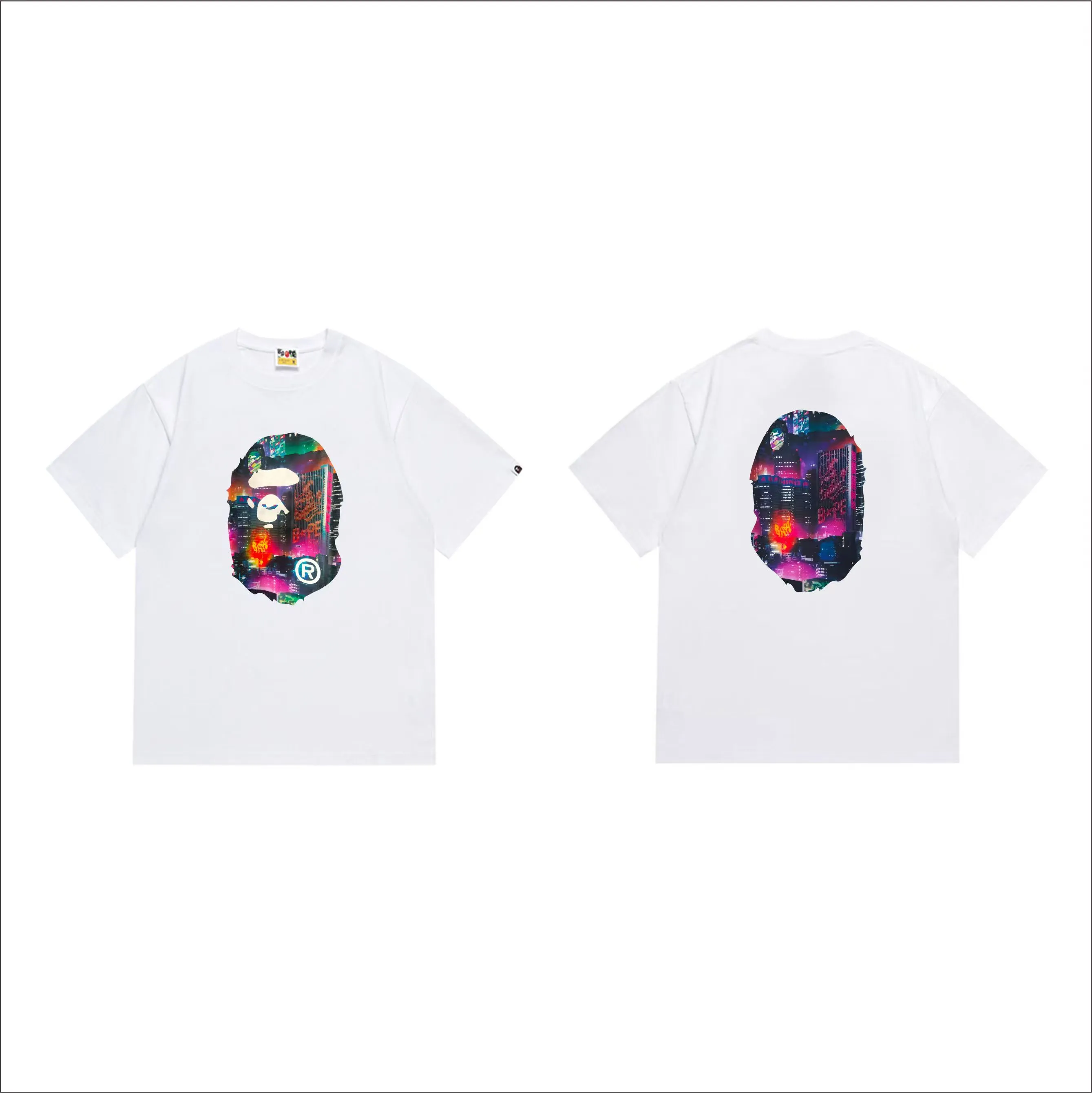 SC1018#p110💰 (top version) BAPE uses 260 grams of high-quality high-weave pure cotton fabric, double yarn combed, soft and non-pilling texture, imported environmentally friendly printing glue, bright and three-dimensional pattern, quality 💥Same style for men and women, the upper body is fashionable Color: black white Size: S M L XL XXL