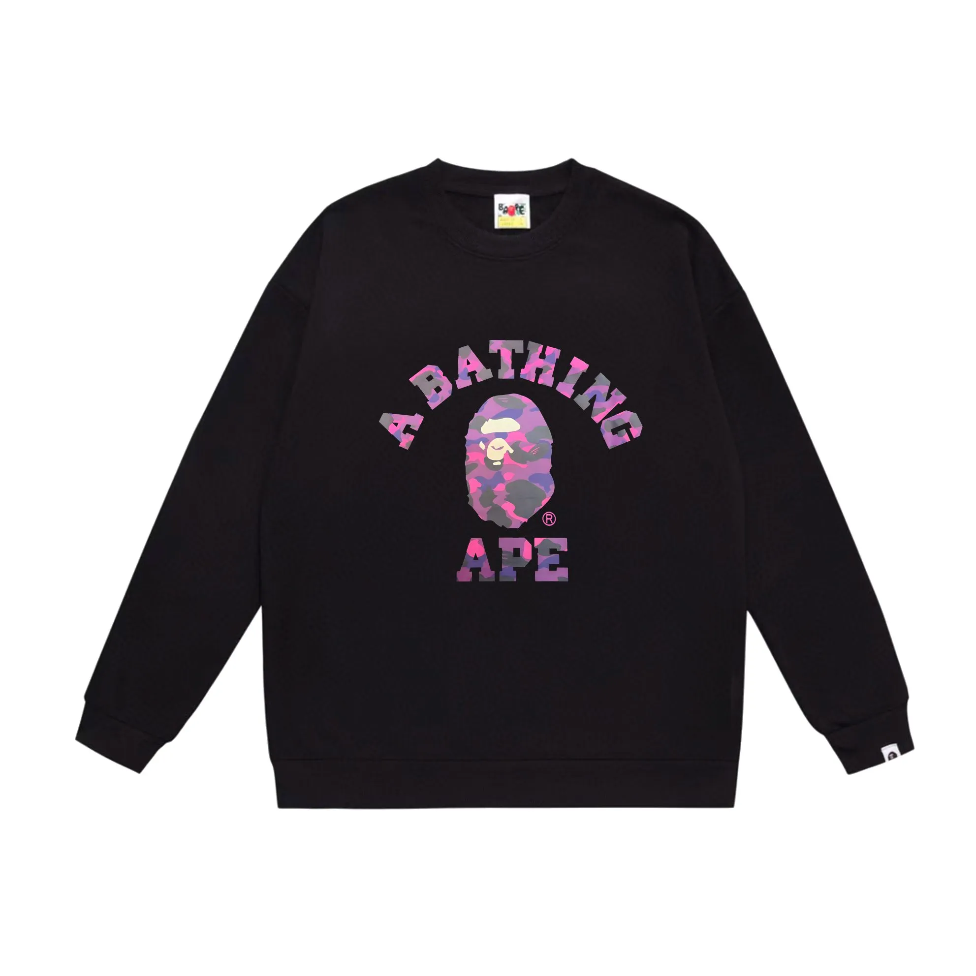 P170 model number SC549# terry 80 plus velvet 85 (top version) BAPE camouflage ape head letter print pattern round neck sweatshirt Made of 350g large terry (drop shoulder large version) fabric, soft texture and no pilling Imported environmentally friendly printing glue, bright and three-dimensional pattern, quality 💥Same style for men and women, the upper body is fashionable Color: black camouflage white camouflage gray camouflage black and red white red gray red black blue white blue Gray blue Black purple White purple Gray purple Black and yellow White and yellow Gray and yellow Size: S M L XL XXL