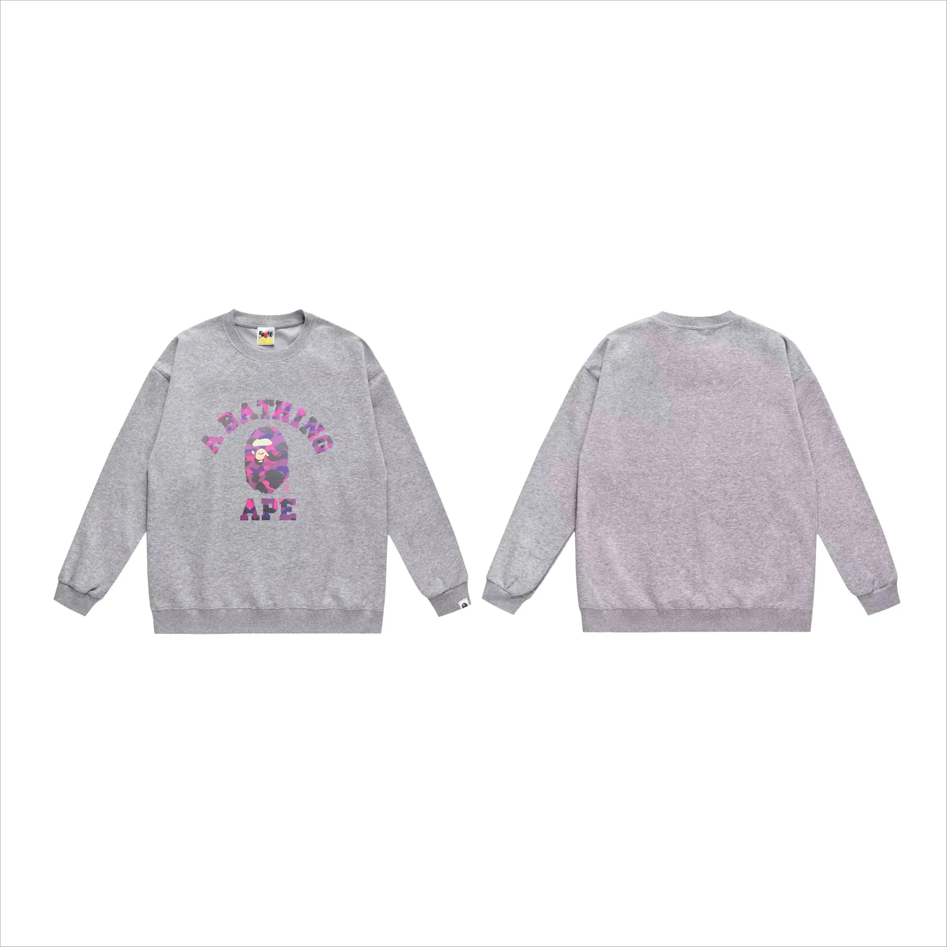 P170 model number SC549# terry 80 plus velvet 85 (top version) BAPE camouflage ape head letter print pattern round neck sweatshirt Made of 350g large terry (drop shoulder large version) fabric, soft texture and no pilling Imported environmentally friendly printing glue, bright and three-dimensional pattern, quality 💥Same style for men and women, the upper body is fashionable Color: black camouflage white camouflage gray camouflage black and red white red gray red black blue white blue Gray blue Black purple White purple Gray purple Black and yellow White and yellow Gray and yellow Size: S M L XL XXL