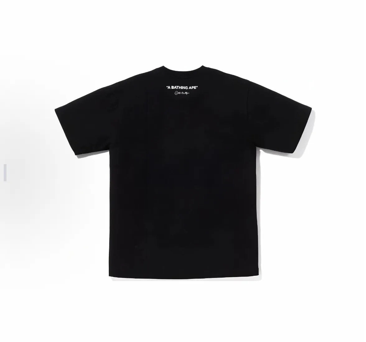 P110 001026 BAPE x LDG joint model FW22 letter logo printed round neck short-sleeved T-shirt, same style for men and women, size smlxlxxl, black and white