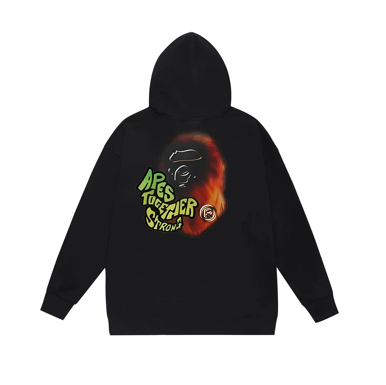 Model No. SC730# Terry p160 plus velvet 180💰 (top version) BAPE ape head letter printed hooded sweatshirt Made of 380g large terry (drop shoulder large version) fabric, soft and non-pilling, imported environmentally friendly printing glue, bright and three-dimensional pattern, quality 💥Same style for men and women. The upper body is trendy. Color: black white gray Size: S M L XL XXL