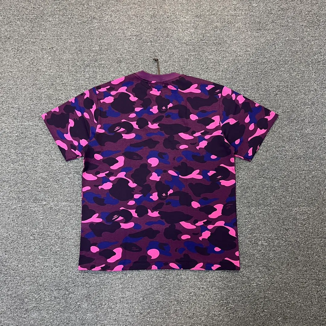 💰140 BAPE ape head camouflage classic reproduction ZP version 255g weight pure cotton all-over printed camouflage Couple model: S-XXL [green yellow red purple blue]