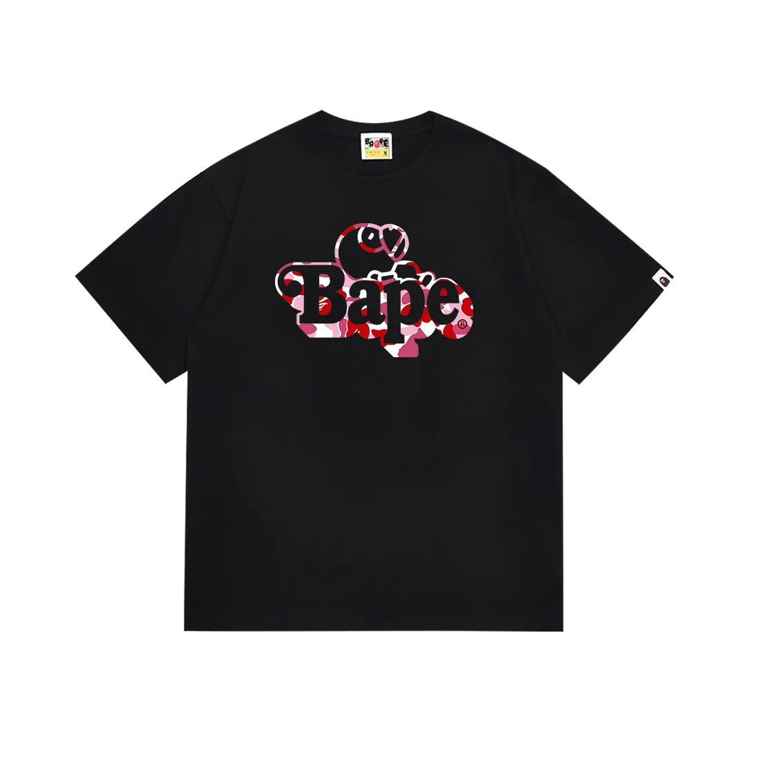 SC109#p110💰 (top version) BAPE camouflage cartoon BABY MILO printed pattern short-sleeved T-shirt Made of 260 grams of high-quality high-weave pure cotton fabric, double yarn combed, soft and non-pilling texture, imported environmentally friendly printing glue, bright and three-dimensional pattern, quality 💥Same style for men and women, the upper body is fashionable Color: black green white green black blue white blue black red white red Size: S M L XL XXL