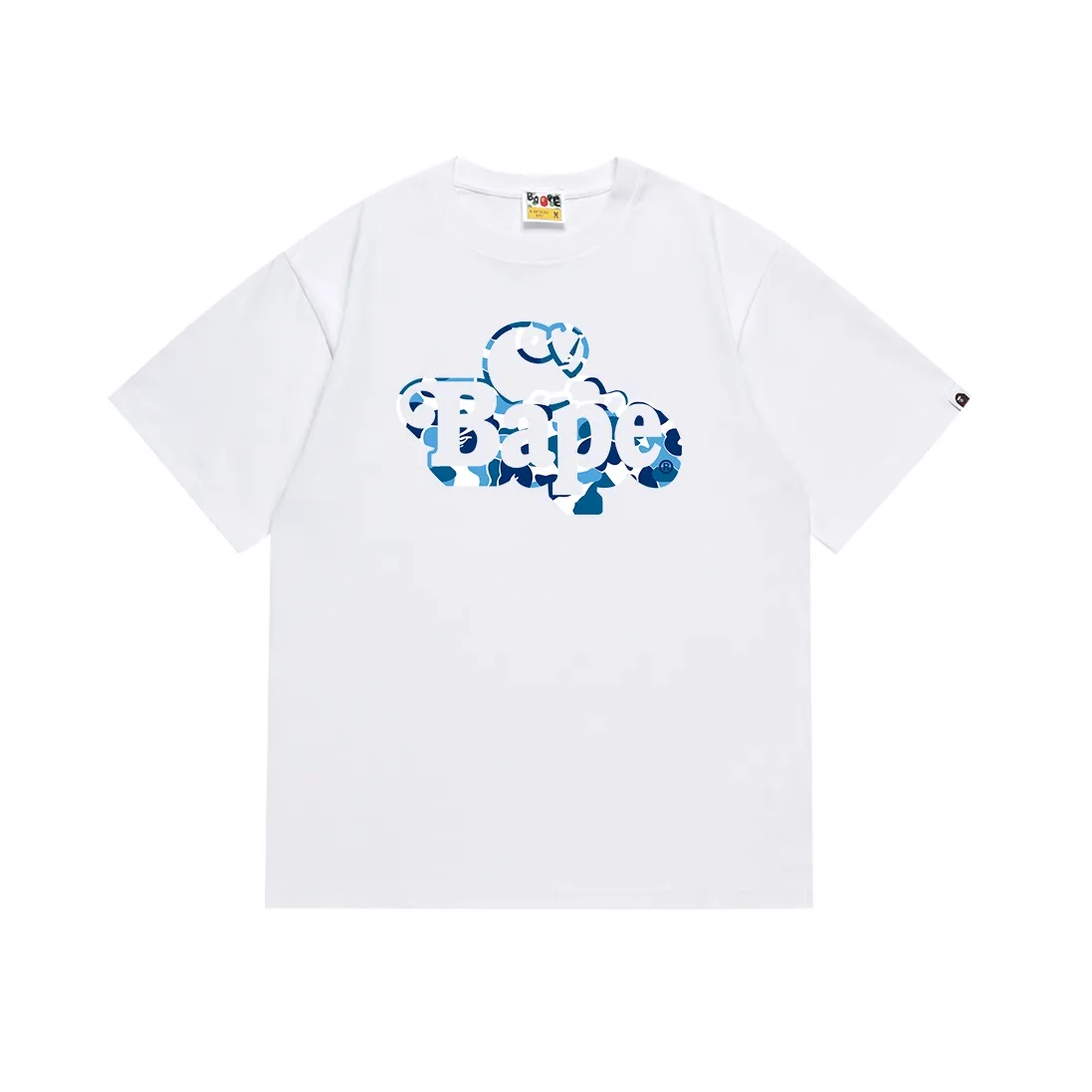 SC109#p110💰 (top version) BAPE camouflage cartoon BABY MILO printed pattern short-sleeved T-shirt Made of 260 grams of high-quality high-weave pure cotton fabric, double yarn combed, soft and non-pilling texture, imported environmentally friendly printing glue, bright and three-dimensional pattern, quality 💥Same style for men and women, the upper body is fashionable Color: black green white green black blue white blue black red white red Size: S M L XL XXL