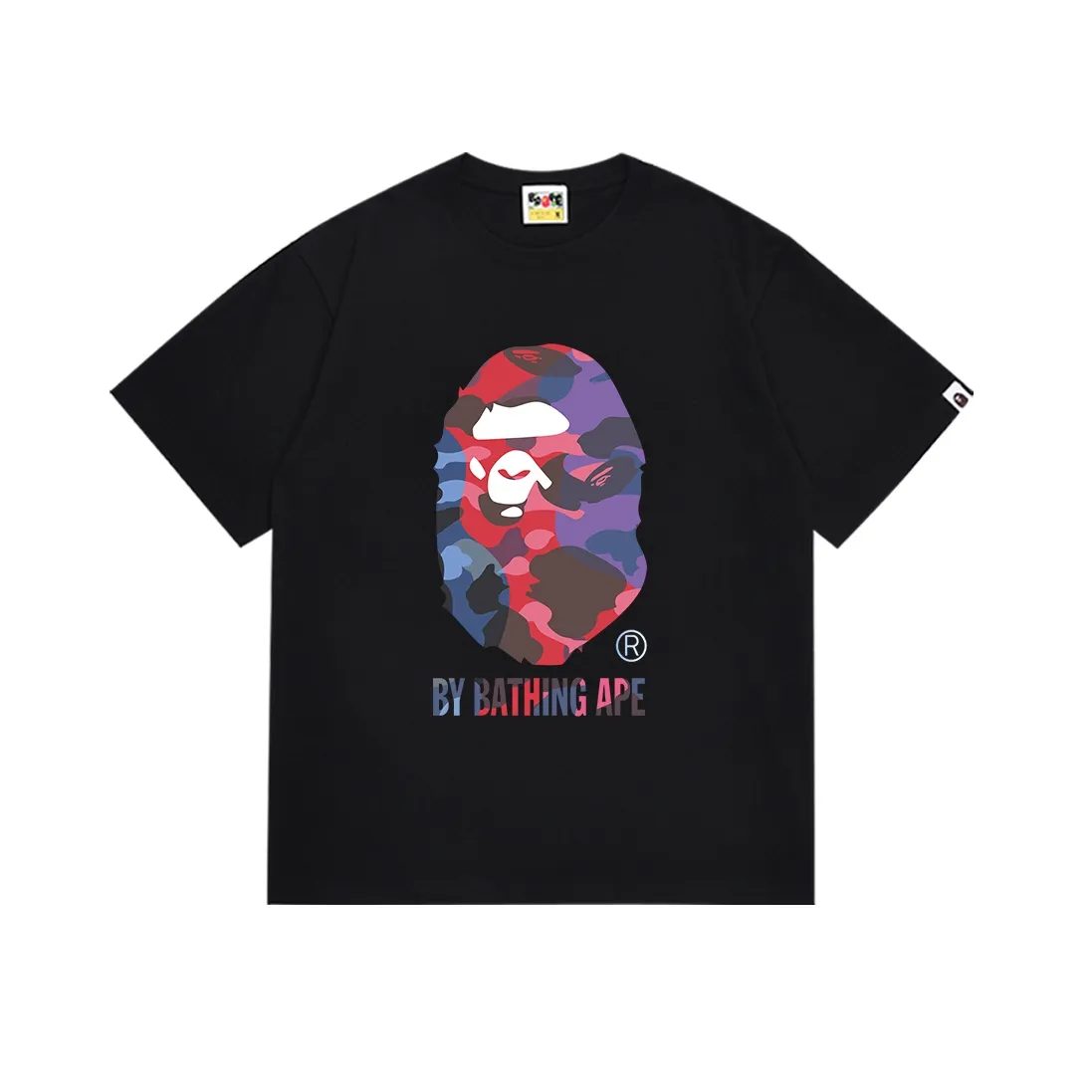 SC160#p110💰 (top version) BAPE classic ape head letter printed short-sleeved T-shirt Made of 260 grams of high-quality high-weave pure cotton fabric, double yarn combed, soft texture and non-pilling Imported environmentally friendly printing glue, bright and three-dimensional pattern, quality 💥Same style for men and women, the upper body is fashionable Color: black white Size: S M L XL XXL