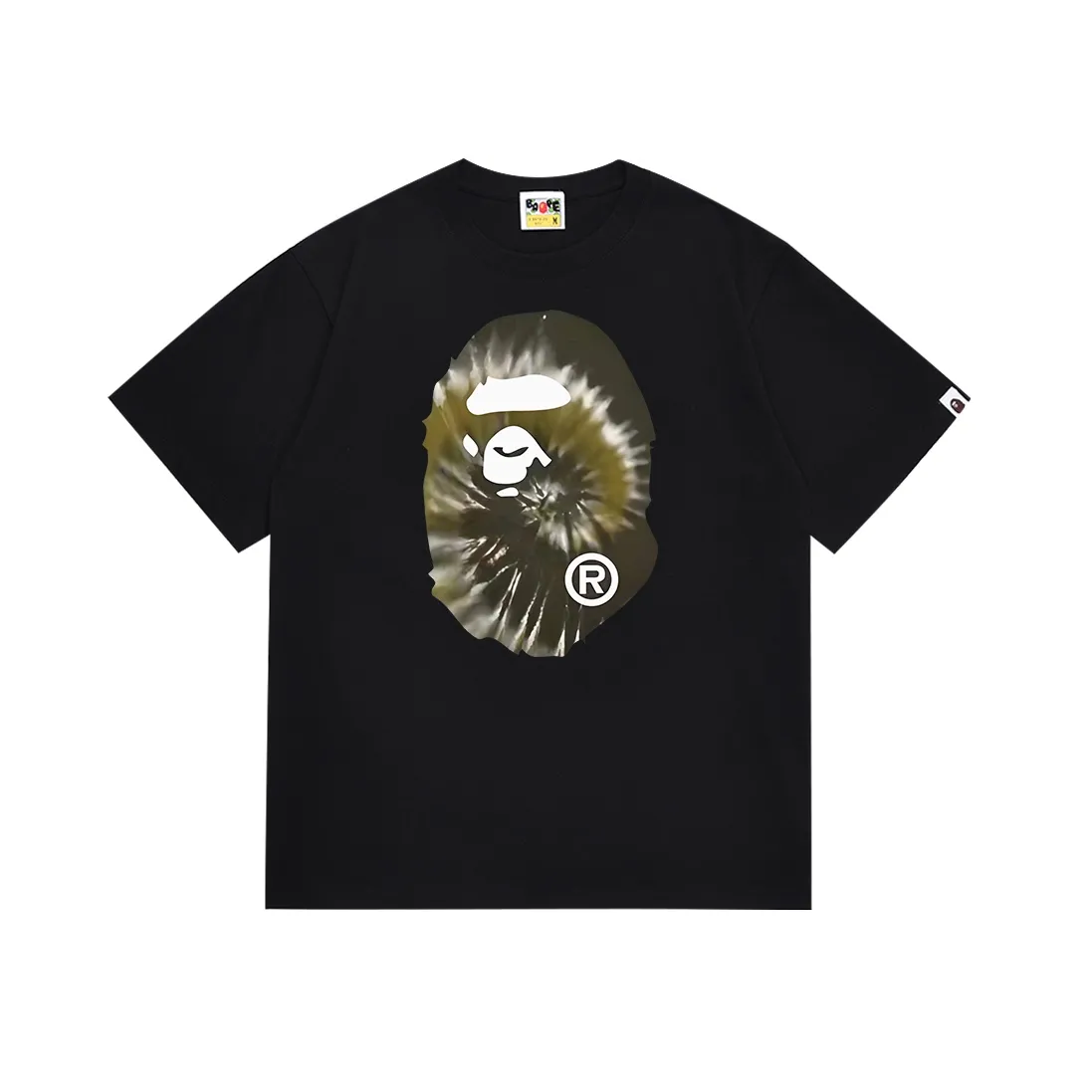 SC108#p110💰 (Top version) BAPE tie-dyed ape head print short-sleeved T-shirt Made of 260 grams of high-quality high-woven pure cotton fabric, double yarn combed, soft texture and no pilling Imported environmentally friendly printing glue, bright and three-dimensional pattern, quality 💥Same style for men and women, the upper body is fashionable Color: black white Size: S M L XL XXL