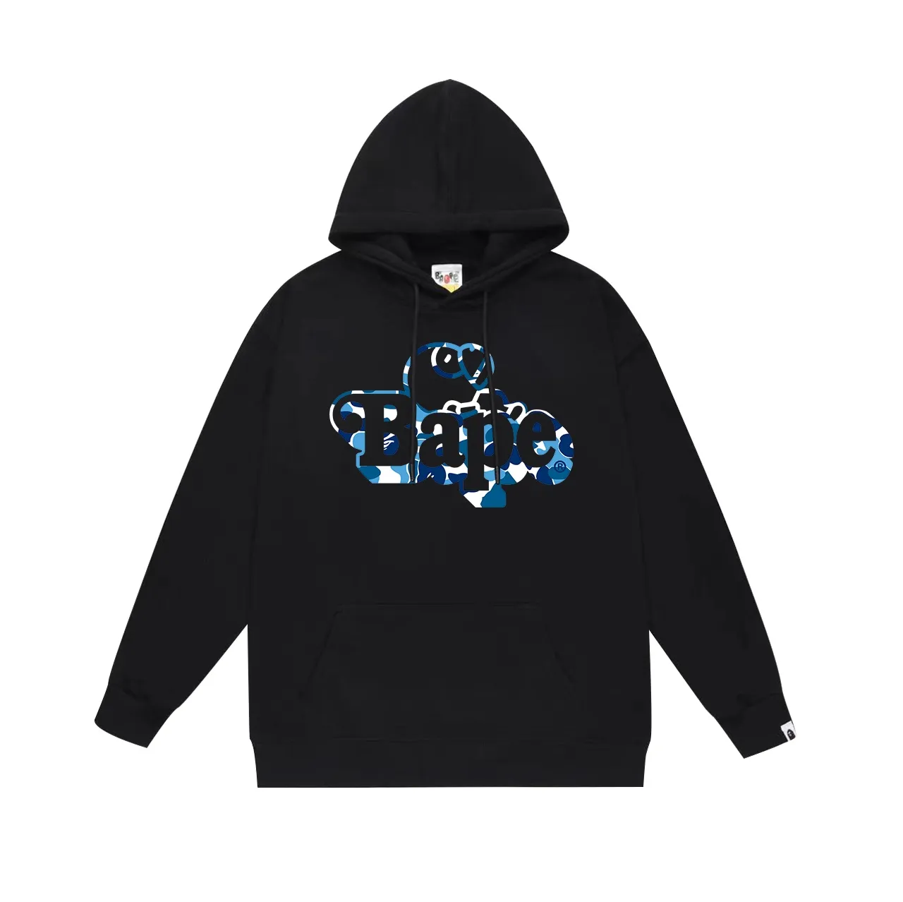 Model No. SC709#terry p160 plus velvet 180💰 (top version) BAPE camouflage cartoon BABY MILO printed hooded sweatshirt. Made of 380g large terry (drop shoulder large version) fabric. The texture is soft and non-pilling. Imported environmentally friendly printing glue. The pattern is bright and three-dimensional. Quality💥Same style for men and women. The upper body is trendy. Color: black blue white blue gray blue size: S M L XL XXL