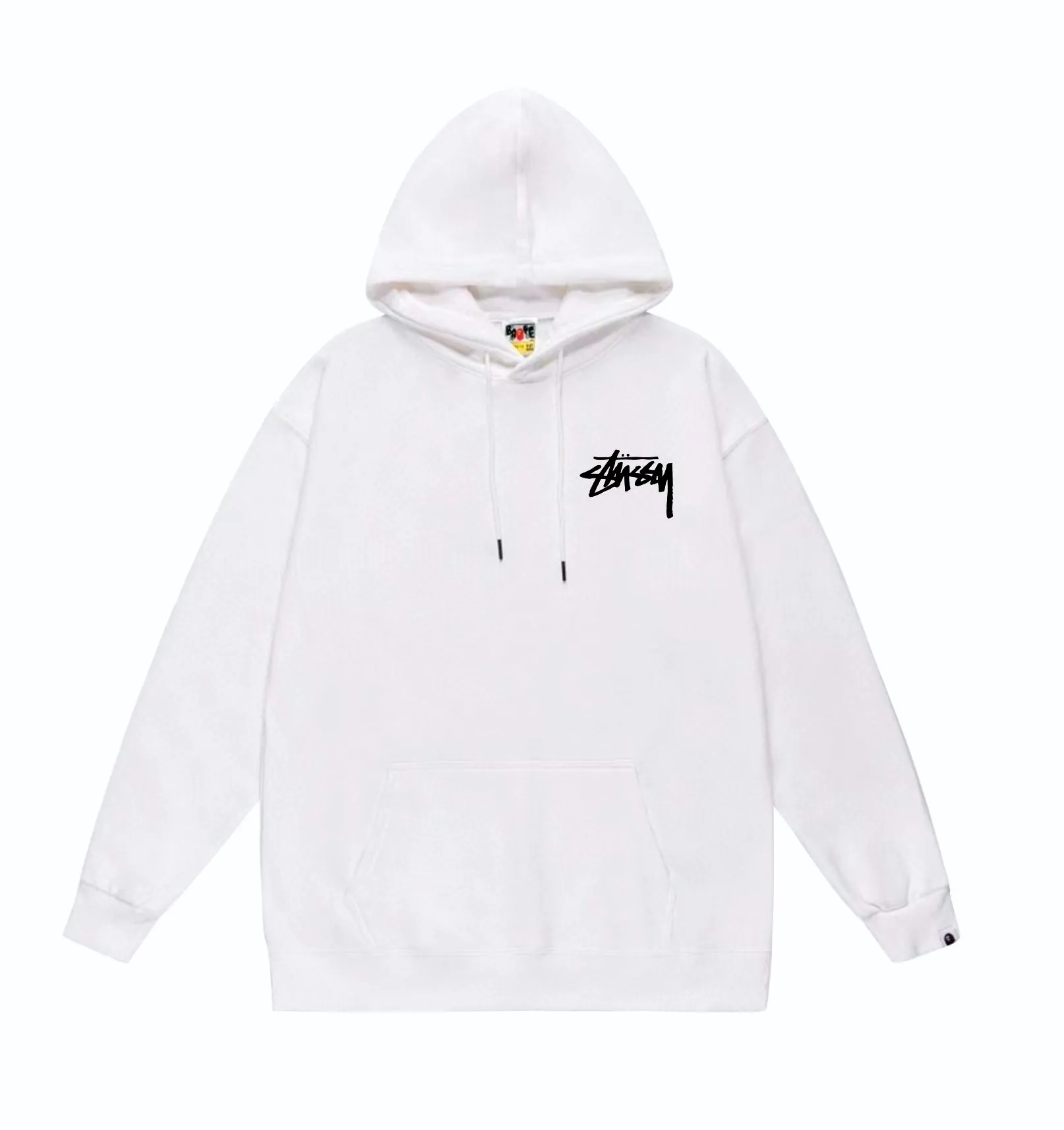 P160 model number SC801# terry 80 plus velvet 90 (top version) BAPE×STUSSY co-branded Stussy letter printed hooded sweatshirt Made of 380g large terry (drop shoulder large version) fabric, soft texture and no pilling Imported environmentally friendly printing glue The pattern is bright and three-dimensional Quality 💥Same style for men and women The upper body is trendy Color: black white gray Size: S M L XL XXL