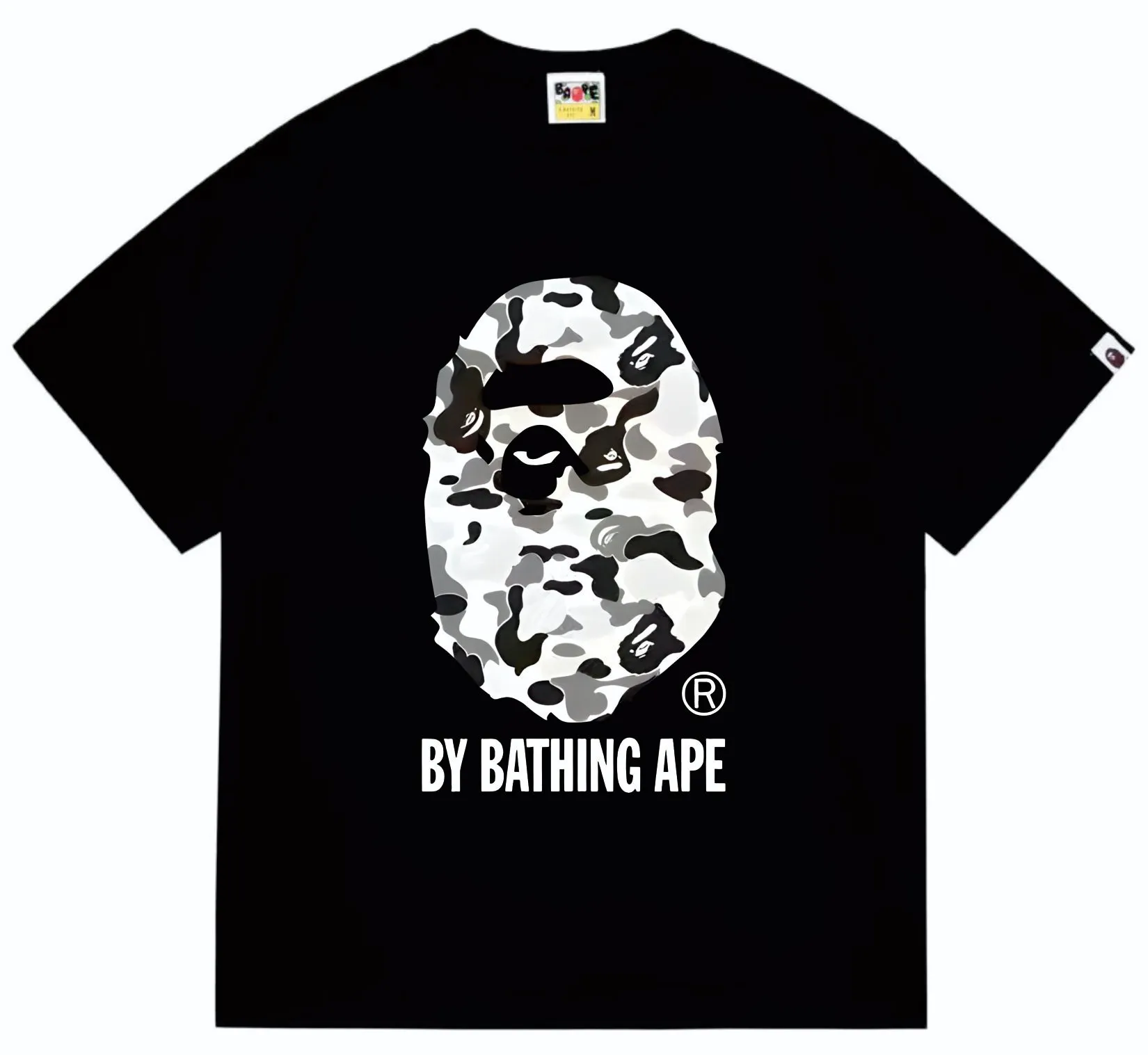 SC261#p110💰 (top version) BAPE classic camouflage ape head letter printed short-sleeved T-shirt Made of 260 grams of high-quality high-weave pure cotton fabric, double yarn combed, soft and non-pilling texture, imported environmentally friendly printing glue, bright and three-dimensional pattern, quality 💥Same style for men and women, the upper body is fashionable Color: black white Size: S M L XL XXL
