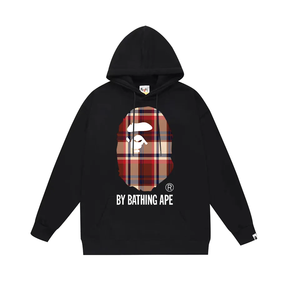 Model No. SC750# Terry p160 plus velvet 180💰 (top version) BAPE plaid ape head letter pattern hooded sweatshirt Made of 380 grams of large terry (drop shoulder large version) fabric, soft texture and no pilling Imported environmentally friendly printing glue, bright and three-dimensional pattern, quality 💥Same style for men and women, the upper body is trendy Color: black and red, white and red, gray and red, black and green, white and green, gray and green Size: S M L XL XXL