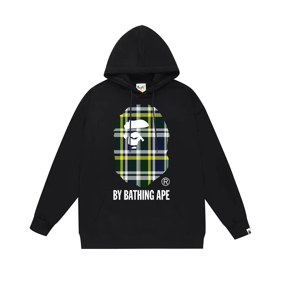 Model No. SC750# Terry p160 plus velvet 180💰 (top version) BAPE plaid ape head letter pattern hooded sweatshirt Made of 380 grams of large terry (drop shoulder large version) fabric, soft texture and no pilling Imported environmentally friendly printing glue, bright and three-dimensional pattern, quality 💥Same style for men and women, the upper body is trendy Color: black and red, white and red, gray and red, black and green, white and green, gray and green Size: S M L XL XXL