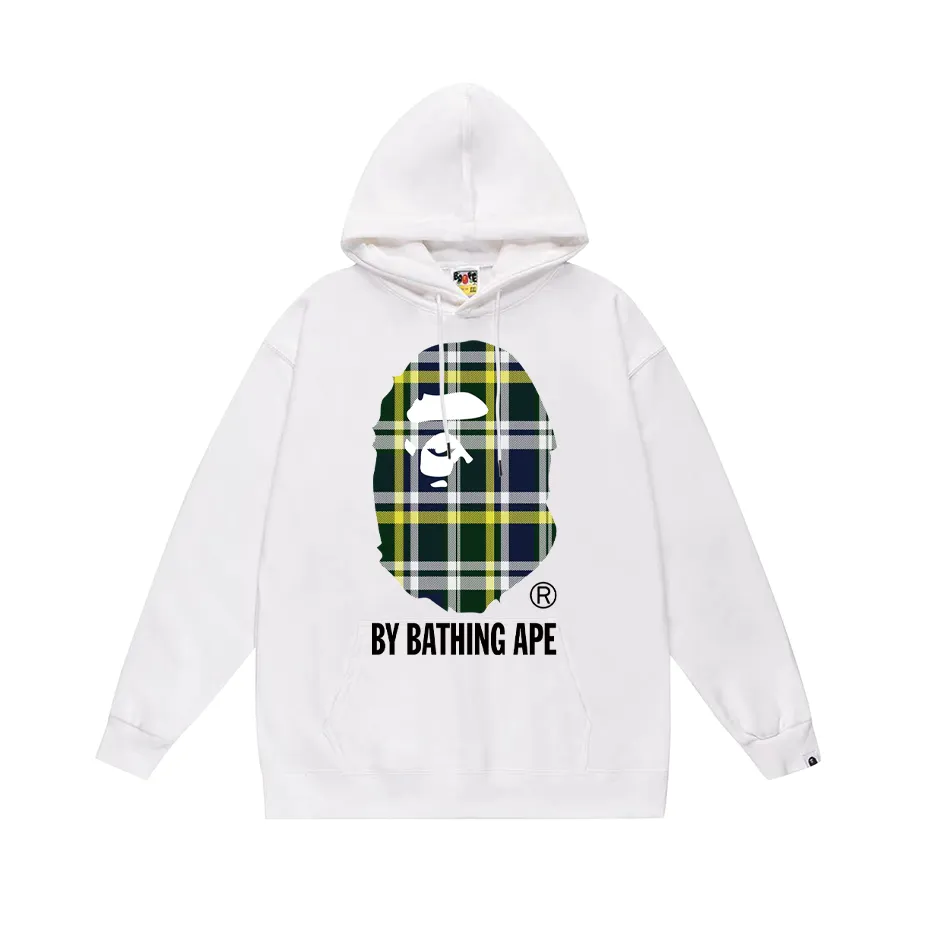 Model No. SC750# Terry p160 plus velvet 180💰 (top version) BAPE plaid ape head letter pattern hooded sweatshirt Made of 380 grams of large terry (drop shoulder large version) fabric, soft texture and no pilling Imported environmentally friendly printing glue, bright and three-dimensional pattern, quality 💥Same style for men and women, the upper body is trendy Color: black and red, white and red, gray and red, black and green, white and green, gray and green Size: S M L XL XXL