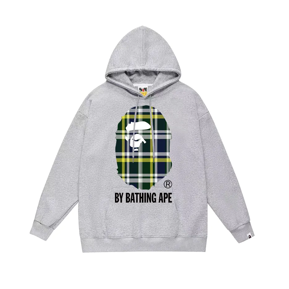 Model No. SC750# Terry p160 plus velvet 180💰 (top version) BAPE plaid ape head letter pattern hooded sweatshirt Made of 380 grams of large terry (drop shoulder large version) fabric, soft texture and no pilling Imported environmentally friendly printing glue, bright and three-dimensional pattern, quality 💥Same style for men and women, the upper body is trendy Color: black and red, white and red, gray and red, black and green, white and green, gray and green Size: S M L XL XXL
