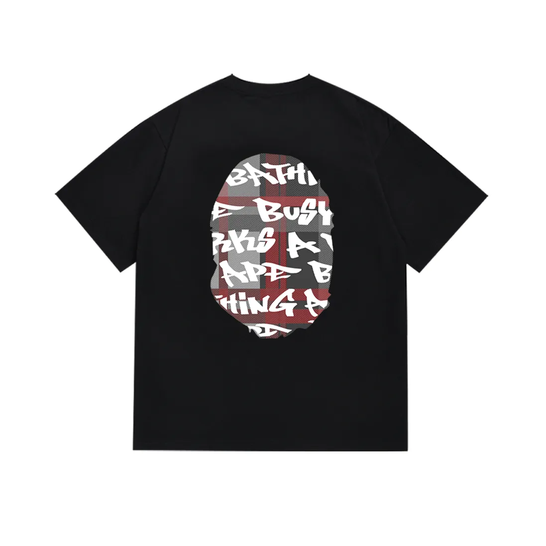 P110 SC002# (top version) BAPE ape head printed short-sleeved T-shirt Japanese trendy brand for men. Made of 260 grams of high-quality high-weave pure cotton fabric. Double yarn combed. The texture is soft and non-pilling. Imported environmentally friendly printing glue. The pattern is bright and three-dimensional. The quality is the same for men and women. The upper body is trendy. Color: red and black, red and white, blue and black, blue and white. Size: S M L XL XXL