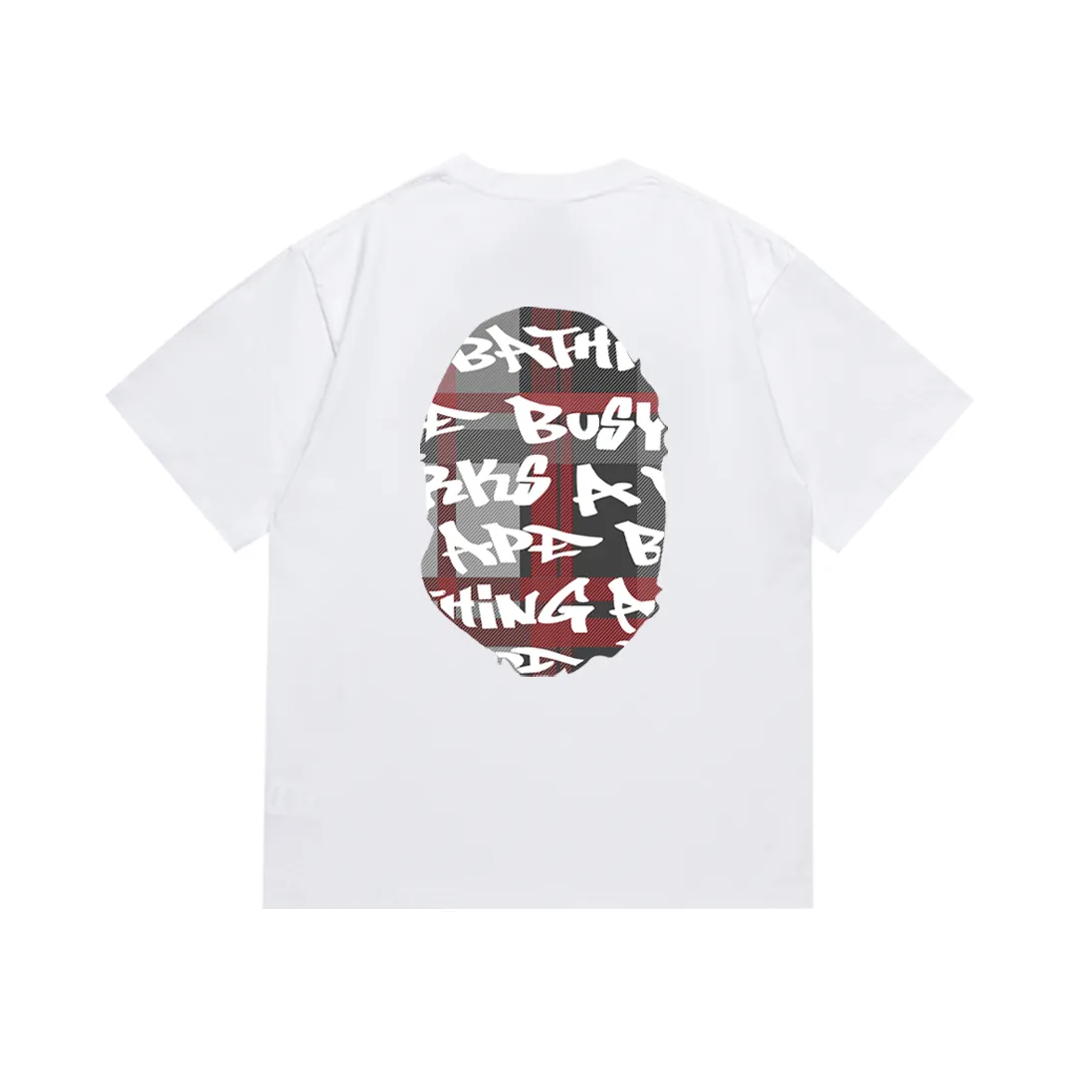 P110 SC002# (top version) BAPE ape head printed short-sleeved T-shirt Japanese trendy brand for men. Made of 260 grams of high-quality high-weave pure cotton fabric. Double yarn combed. The texture is soft and non-pilling. Imported environmentally friendly printing glue. The pattern is bright and three-dimensional. The quality is the same for men and women. The upper body is trendy. Color: red and black, red and white, blue and black, blue and white. Size: S M L XL XXL