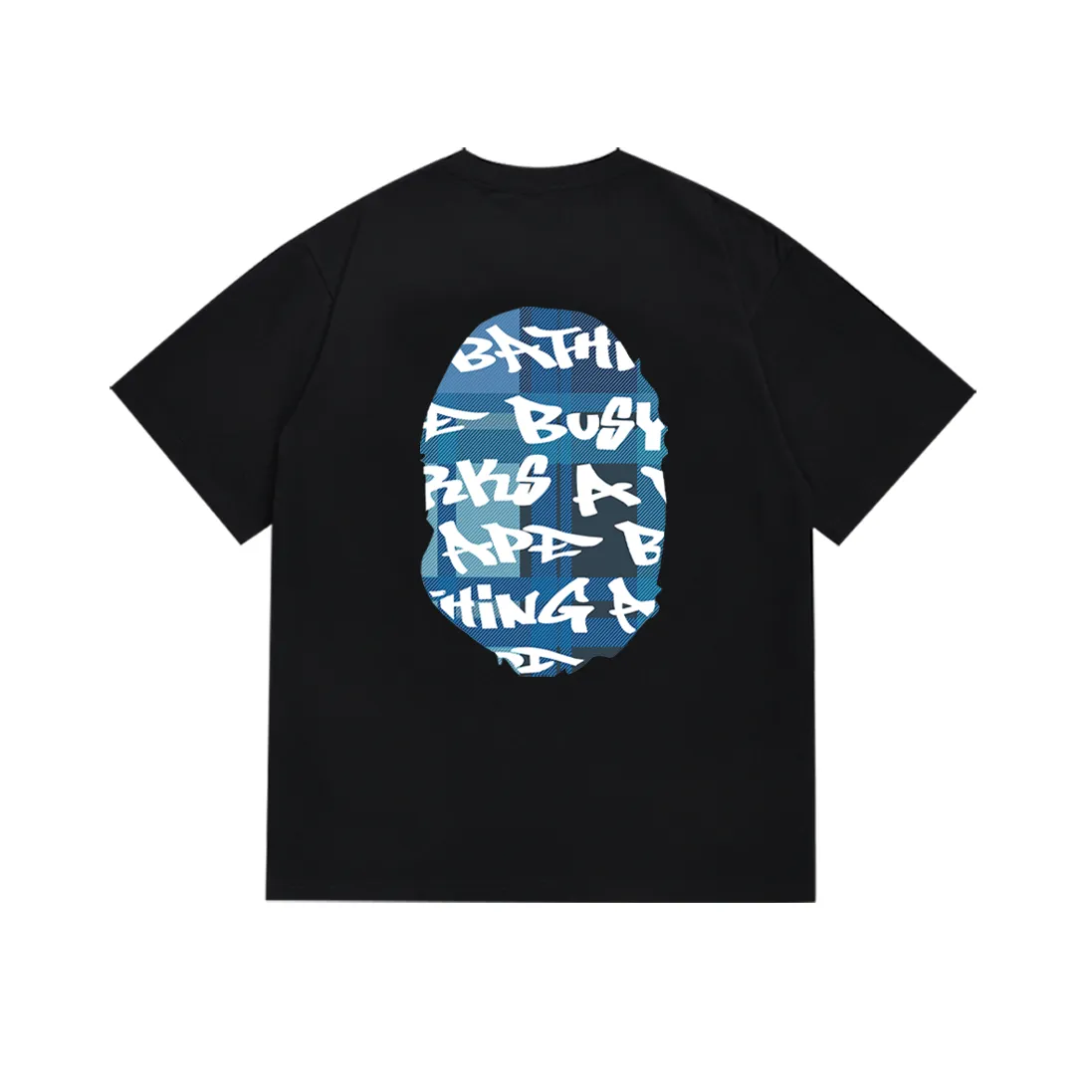 P110 SC002# (top version) BAPE ape head printed short-sleeved T-shirt Japanese trendy brand for men. Made of 260 grams of high-quality high-weave pure cotton fabric. Double yarn combed. The texture is soft and non-pilling. Imported environmentally friendly printing glue. The pattern is bright and three-dimensional. The quality is the same for men and women. The upper body is trendy. Color: red and black, red and white, blue and black, blue and white. Size: S M L XL XXL