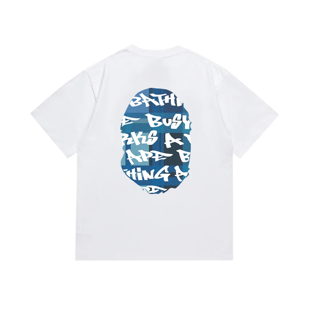 P110 SC002# (top version) BAPE ape head printed short-sleeved T-shirt Japanese trendy brand for men. Made of 260 grams of high-quality high-weave pure cotton fabric. Double yarn combed. The texture is soft and non-pilling. Imported environmentally friendly printing glue. The pattern is bright and three-dimensional. The quality is the same for men and women. The upper body is trendy. Color: red and black, red and white, blue and black, blue and white. Size: S M L XL XXL