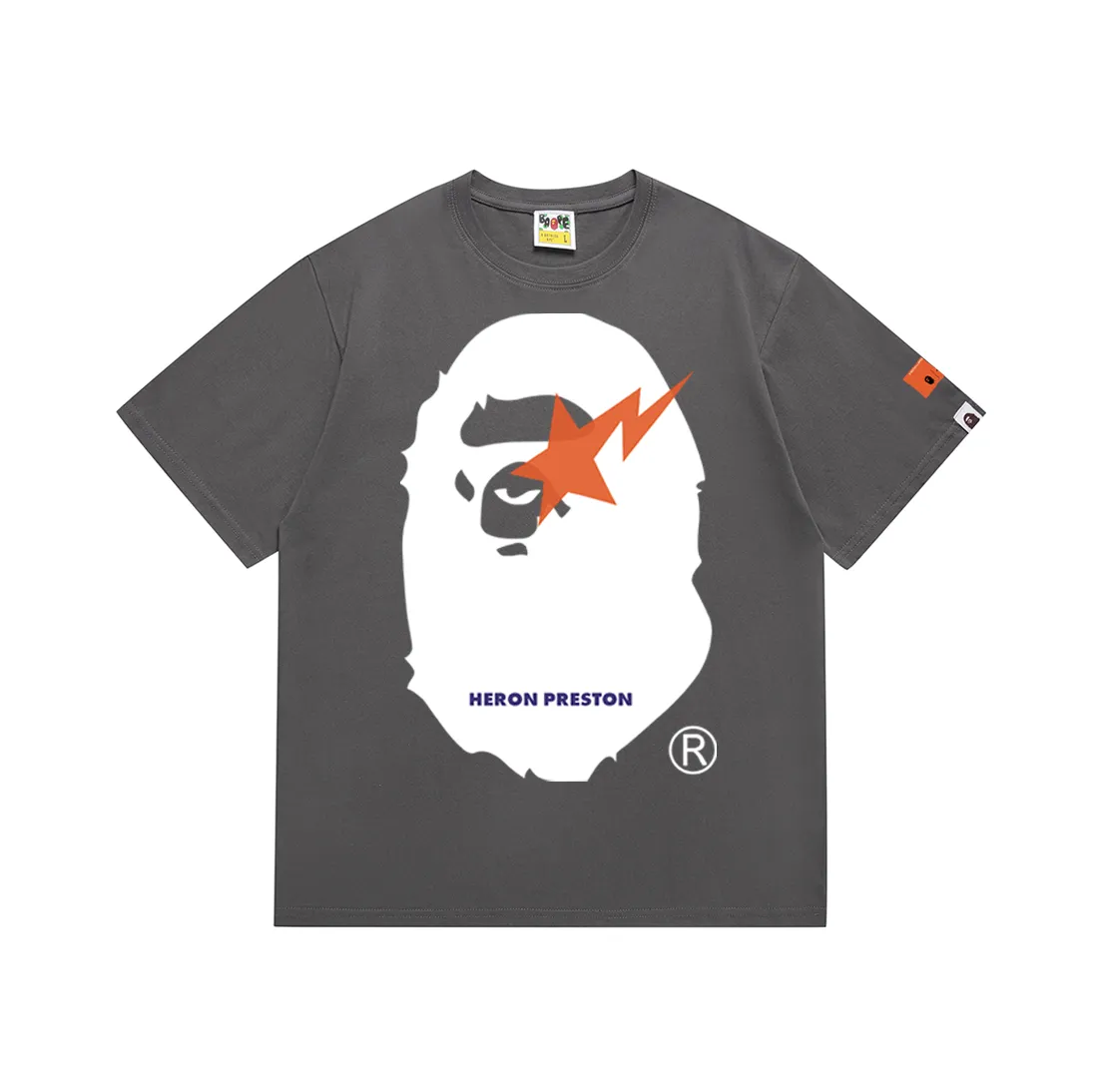 SC200#p110💰 (top version) BAPE lightning ape head oversized pattern printed T-shirt Made of 260 grams of high-quality high-weave pure cotton fabric, double yarn combed, soft texture and no pilling Imported environmentally friendly printing glue, bright and three-dimensional pattern, quality 💥Same style for men and women, the upper body is trendy Color: Klein blue, dark gray, white Size: S M L XL XXL