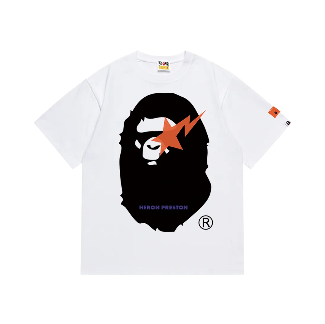 SC200#p110💰 (top version) BAPE lightning ape head oversized pattern printed T-shirt Made of 260 grams of high-quality high-weave pure cotton fabric, double yarn combed, soft texture and no pilling Imported environmentally friendly printing glue, bright and three-dimensional pattern, quality 💥Same style for men and women, the upper body is trendy Color: Klein blue, dark gray, white Size: S M L XL XXL