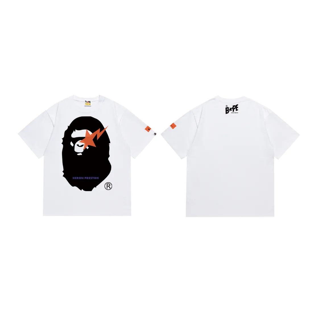 SC200#p110💰 (top version) BAPE lightning ape head oversized pattern printed T-shirt Made of 260 grams of high-quality high-weave pure cotton fabric, double yarn combed, soft texture and no pilling Imported environmentally friendly printing glue, bright and three-dimensional pattern, quality 💥Same style for men and women, the upper body is trendy Color: Klein blue, dark gray, white Size: S M L XL XXL