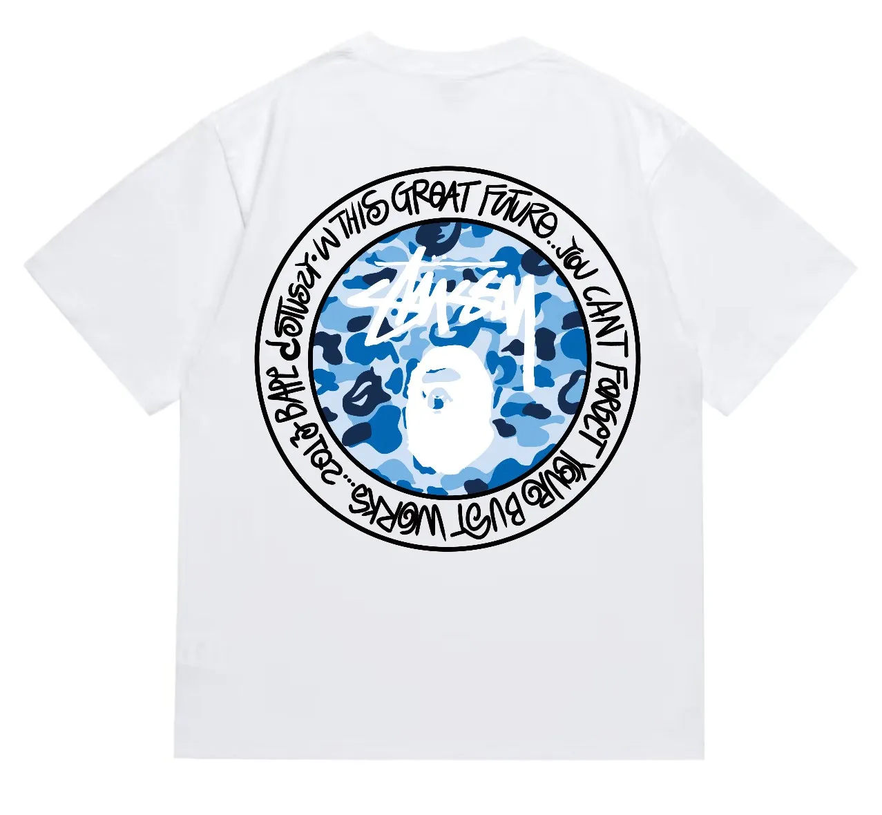 SC218#p110💰 (Top version) BAPE×Stussy co-branded Stussy letter ape print T-shirt Made of 260 grams of high-quality high-weave cotton fabric, double yarn combed, soft and non-pilling, imported environmentally friendly printing glue, bright and three-dimensional pattern, quality 💥Same style for men and women, the upper body is fashionable Color: black and white print, gray and white print, pink and white print, red and white print, white and black print, gray and black print, red and black print Pink and black print Size: S M L XL XXL
