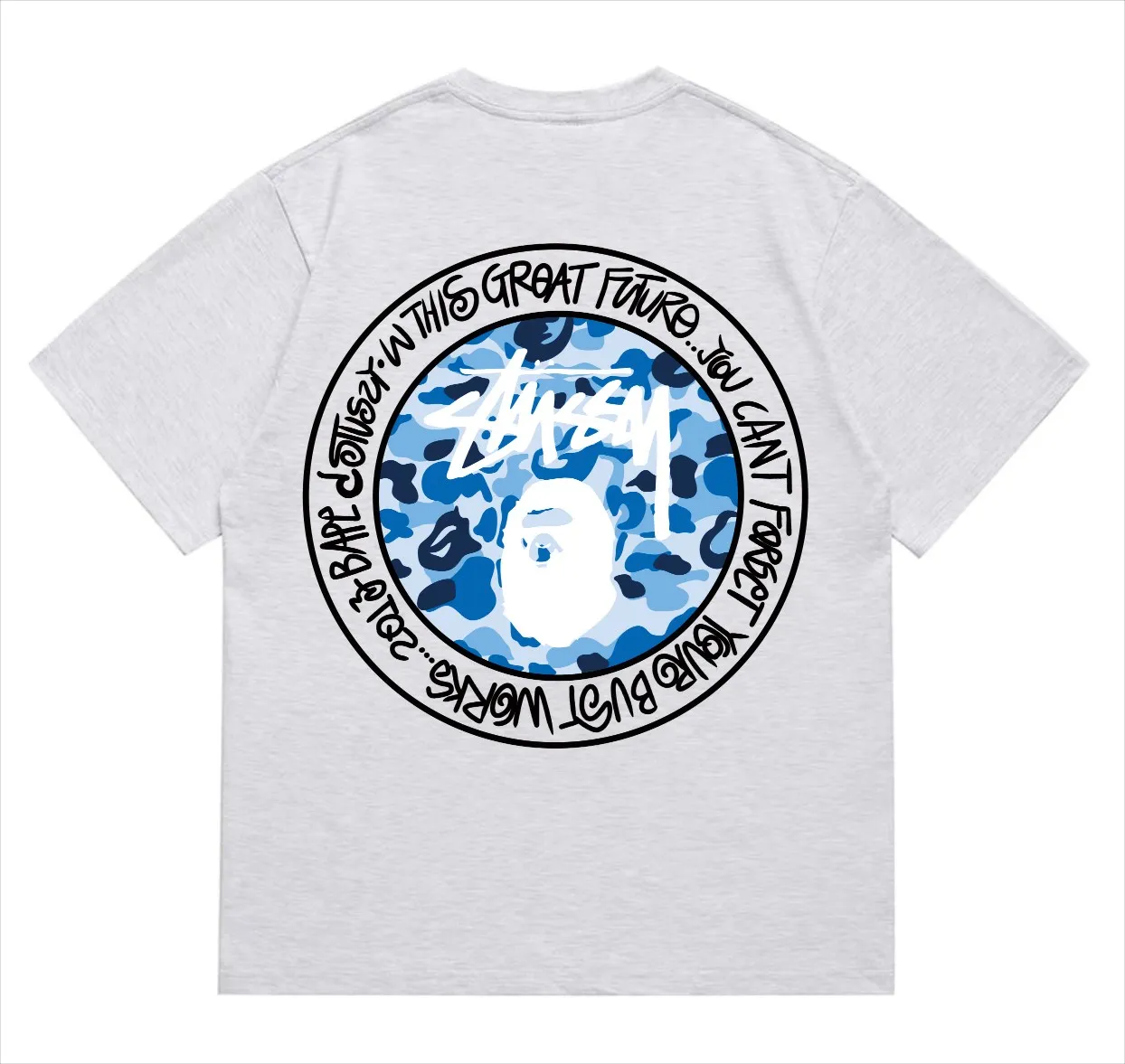 SC218#p110💰 (Top version) BAPE×Stussy co-branded Stussy letter ape print T-shirt Made of 260 grams of high-quality high-weave cotton fabric, double yarn combed, soft and non-pilling, imported environmentally friendly printing glue, bright and three-dimensional pattern, quality 💥Same style for men and women, the upper body is fashionable Color: black and white print, gray and white print, pink and white print, red and white print, white and black print, gray and black print, red and black print Pink and black print Size: S M L XL XXL