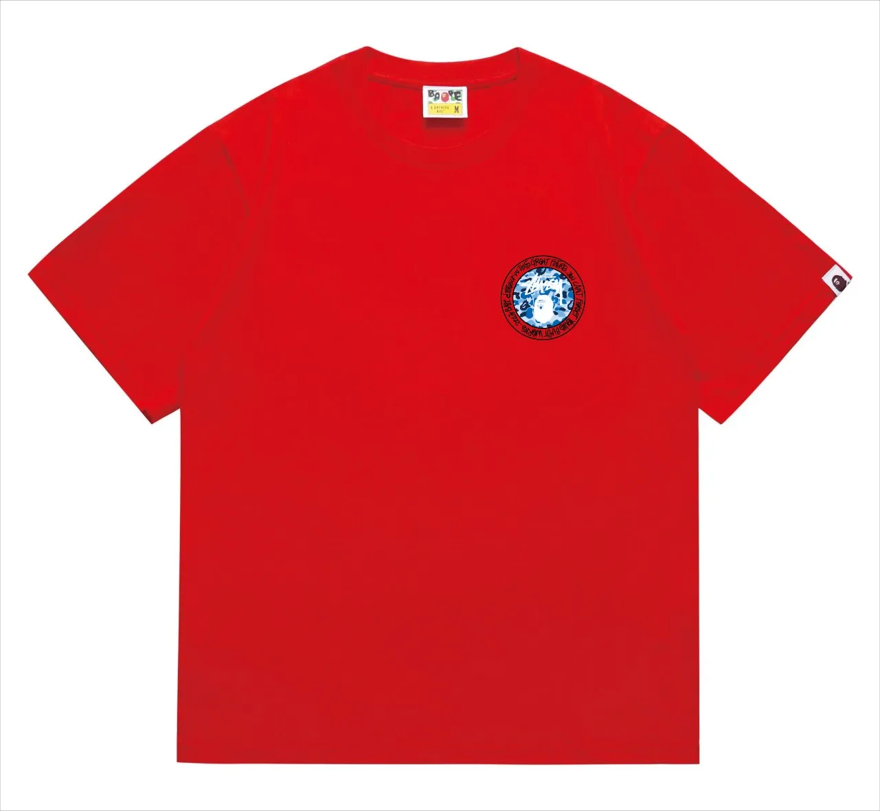SC218#p110💰 (Top version) BAPE×Stussy co-branded Stussy letter ape print T-shirt Made of 260 grams of high-quality high-weave cotton fabric, double yarn combed, soft and non-pilling, imported environmentally friendly printing glue, bright and three-dimensional pattern, quality 💥Same style for men and women, the upper body is fashionable Color: black and white print, gray and white print, pink and white print, red and white print, white and black print, gray and black print, red and black print Pink and black print Size: S M L XL XXL