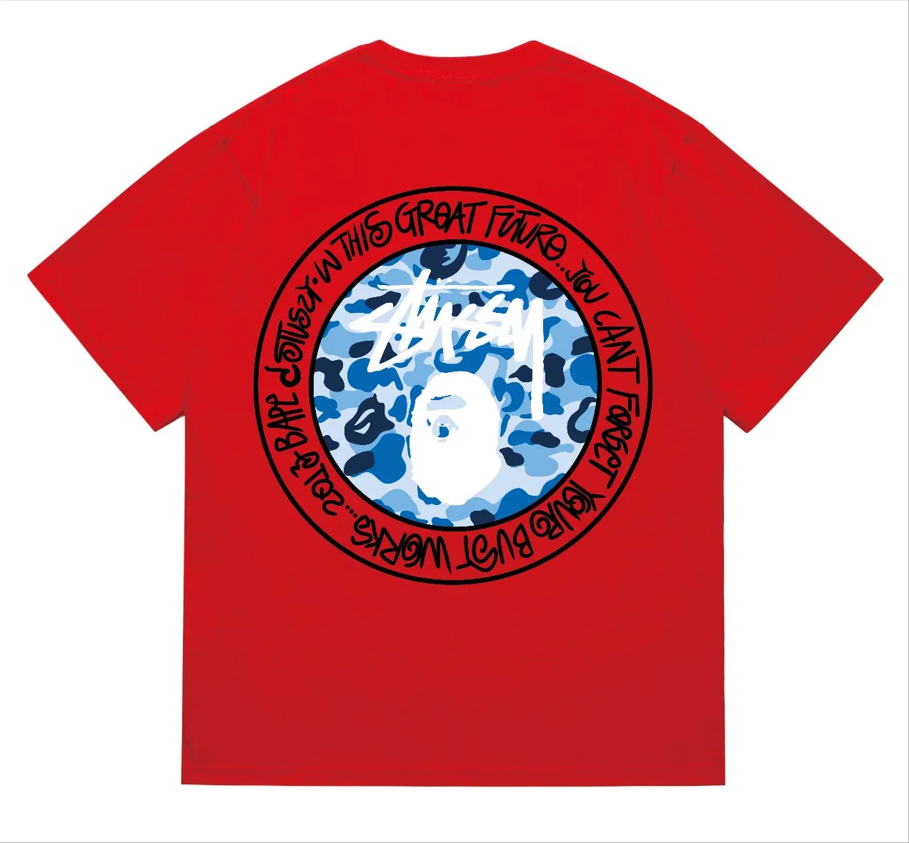 SC218#p110💰 (Top version) BAPE×Stussy co-branded Stussy letter ape print T-shirt Made of 260 grams of high-quality high-weave cotton fabric, double yarn combed, soft and non-pilling, imported environmentally friendly printing glue, bright and three-dimensional pattern, quality 💥Same style for men and women, the upper body is fashionable Color: black and white print, gray and white print, pink and white print, red and white print, white and black print, gray and black print, red and black print Pink and black print Size: S M L XL XXL