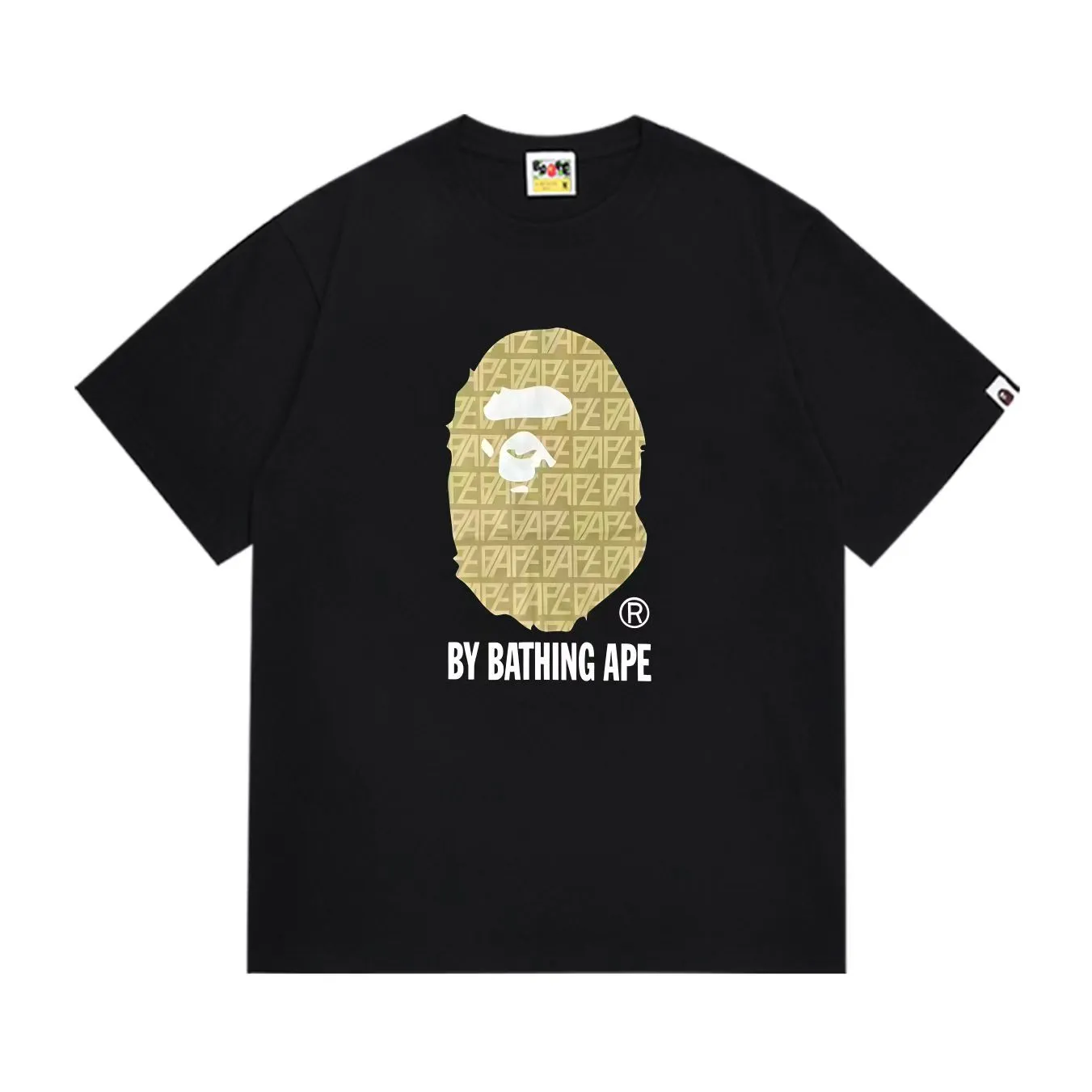 SC295#p110💰 (top version) BAPE is made of 260 grams of high-quality high-weave pure cotton fabric, double yarn combed, soft and non-pilling, imported environmentally friendly printing glue, bright and three-dimensional patterns, quality 💥Same style for men and women, the upper body is trendy Color: Black White Size: S M L XL XXL