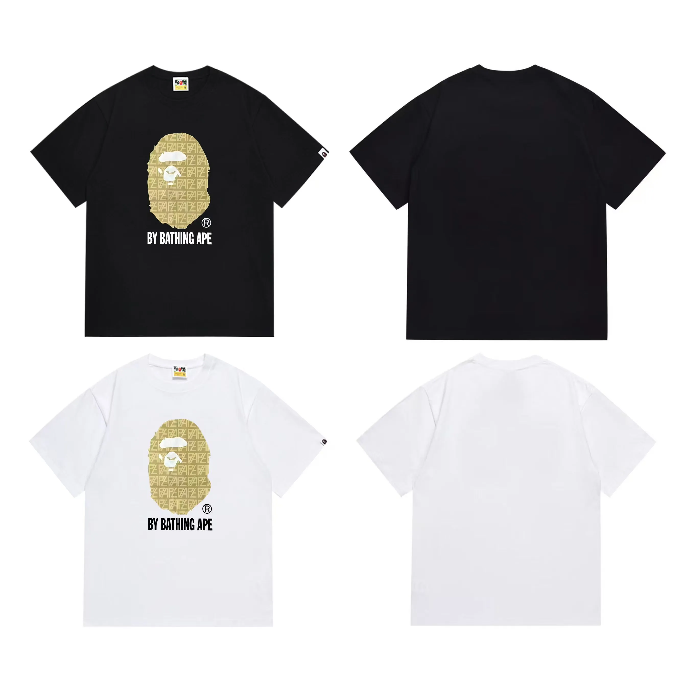 SC295#p110💰 (top version) BAPE is made of 260 grams of high-quality high-weave pure cotton fabric, double yarn combed, soft and non-pilling, imported environmentally friendly printing glue, bright and three-dimensional patterns, quality 💥Same style for men and women, the upper body is trendy Color: Black White Size: S M L XL XXL