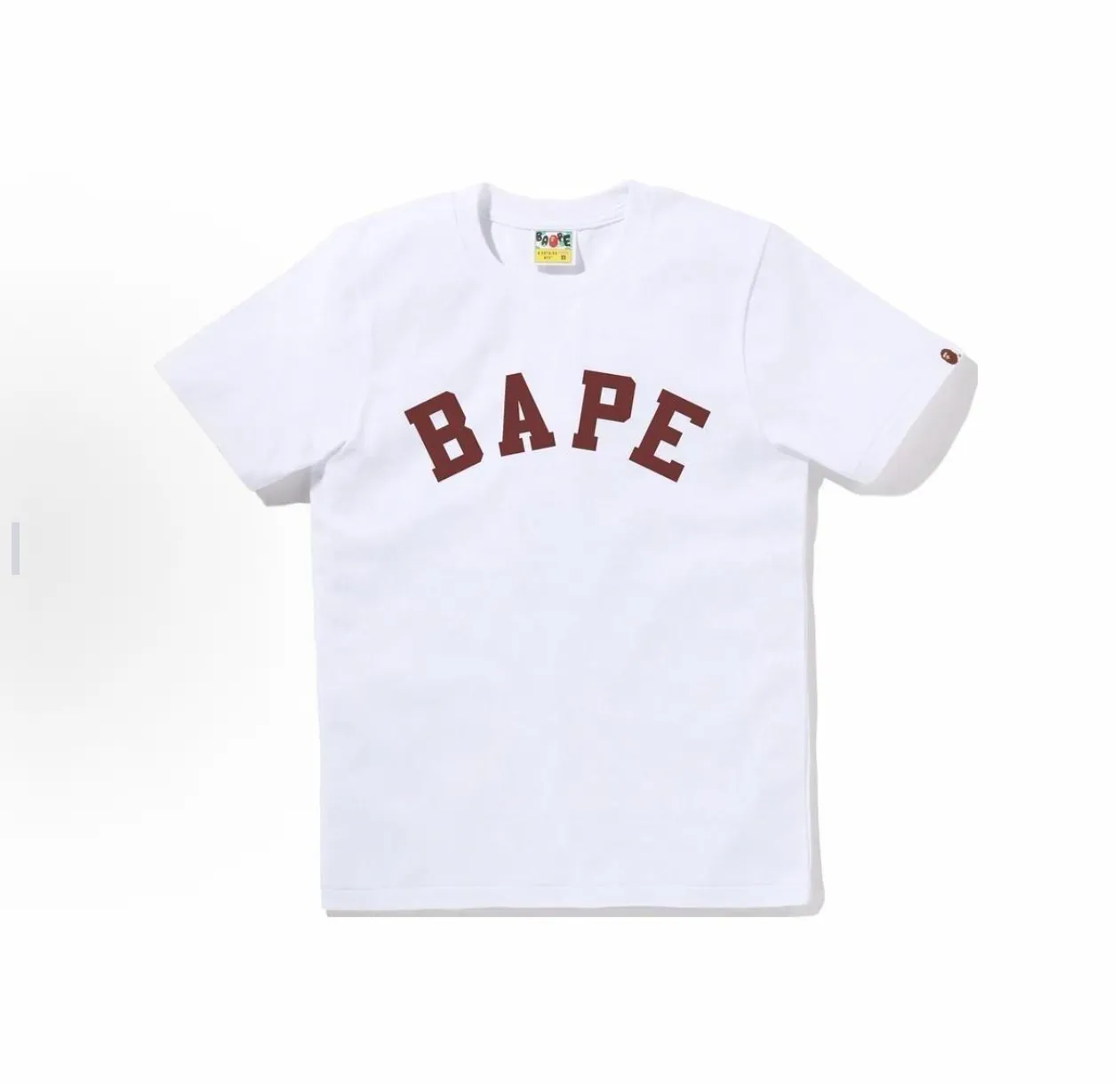 P110 001224 BAPE letter printed round neck short-sleeved T-shirt, same style for men and women, size smlxlxxl, black and white
