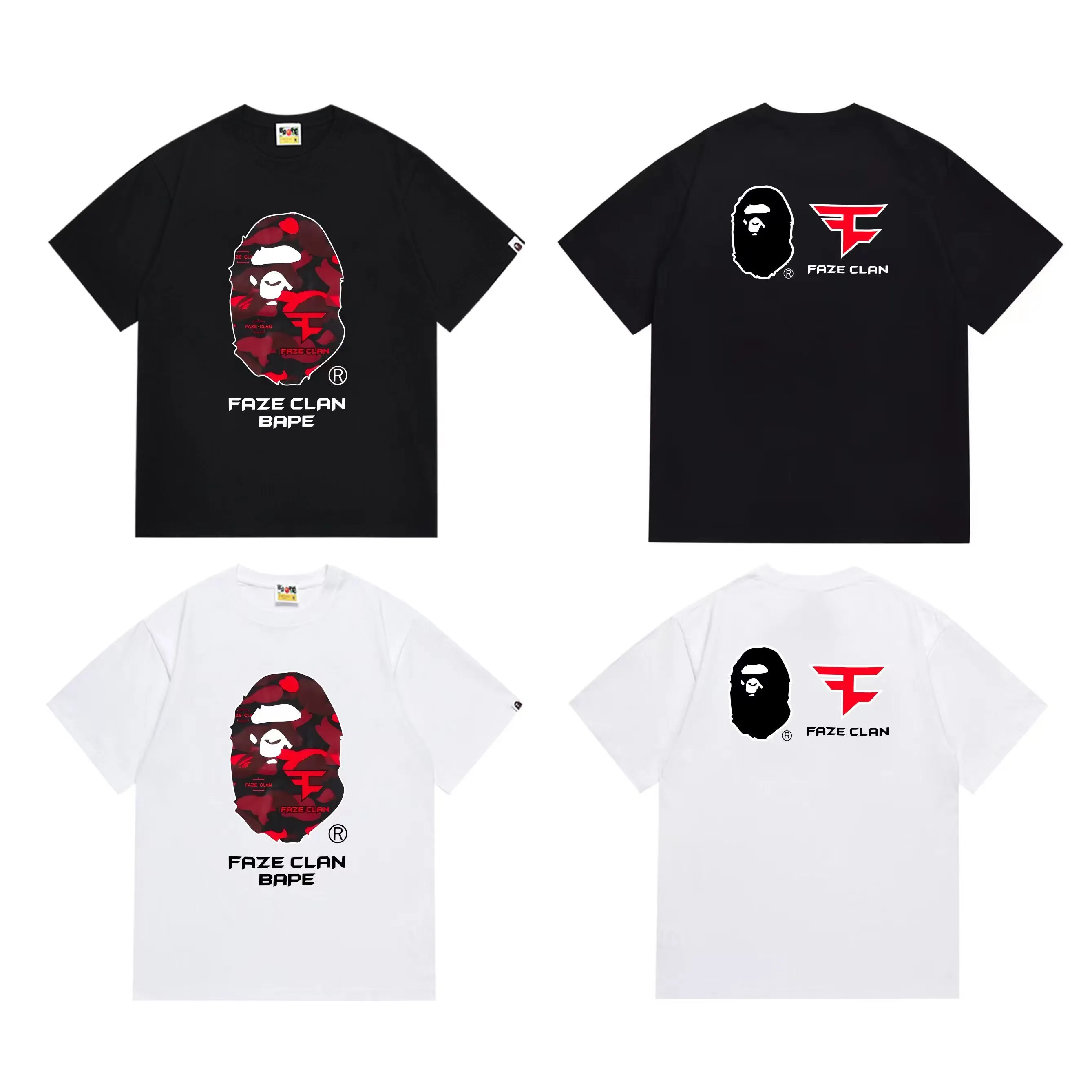 SC275#p110💰 (top version) BAPE uses 260 grams of high-quality high-weave pure cotton fabric, double yarn combed, soft and non-pilling texture, imported environmentally friendly printing glue, bright and three-dimensional pattern, quality 💥Same style for men and women, the upper body is fashionable Color: Black White Size: S M L XL XXL