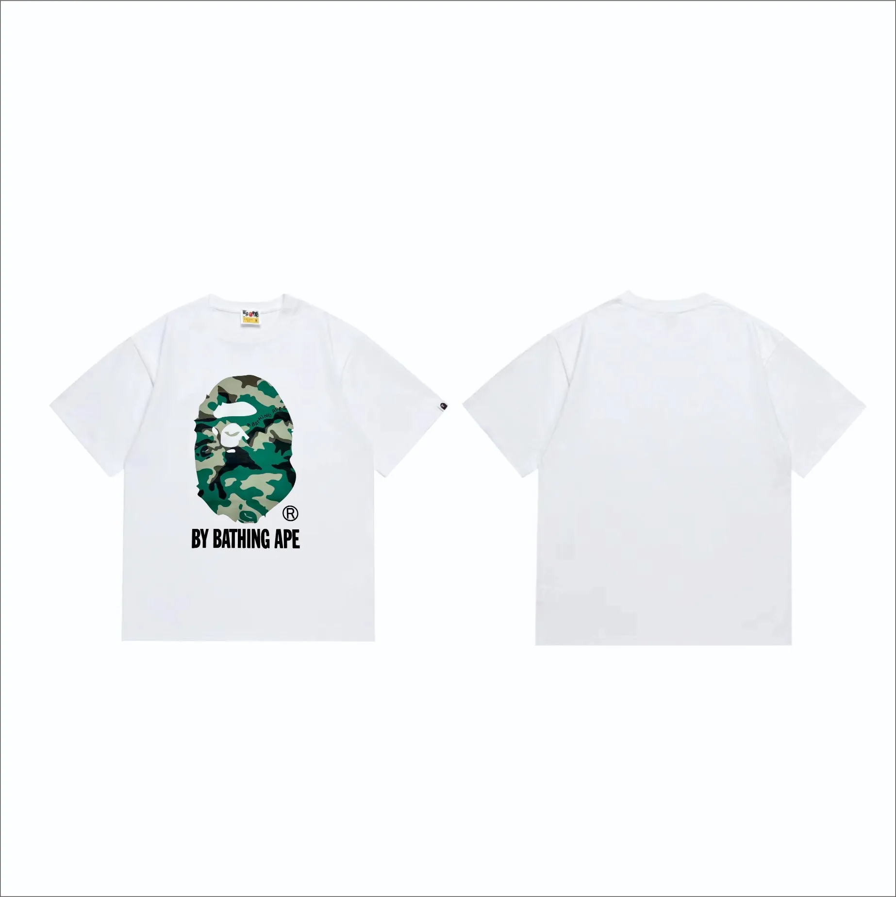 SC254#p110💰 (Top version) BAPE forest camouflage great ape letter print T-shirt Made of 260 grams of high-quality high-weave pure cotton fabric, double yarn combed, soft texture without pilling, imported environmentally friendly printing glue, bright and three-dimensional pattern, quality 💥Same style for men and women, the upper body is fashionable Color: black white Size: S M L XL XXL