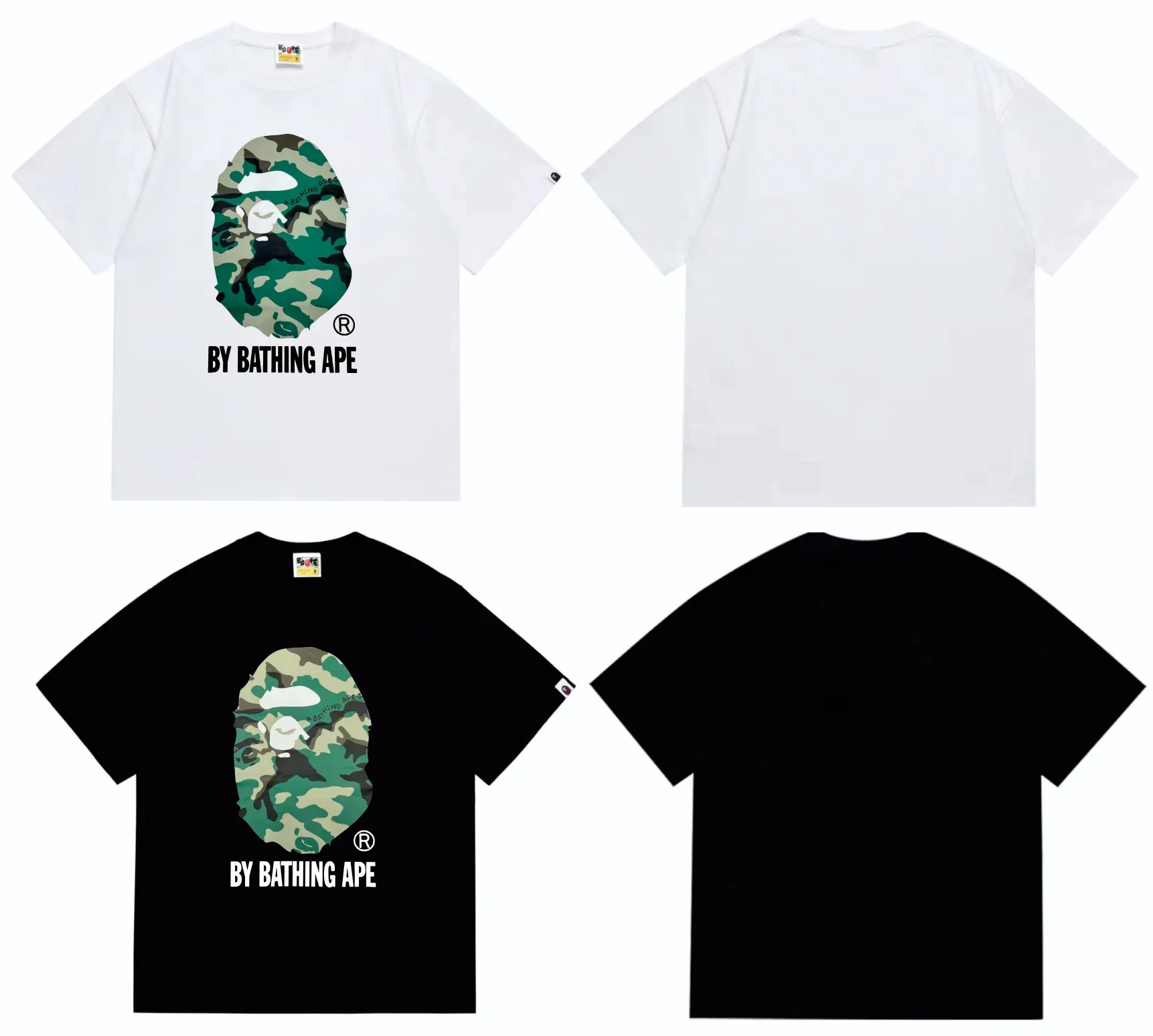 SC254#p110💰 (Top version) BAPE forest camouflage great ape letter print T-shirt Made of 260 grams of high-quality high-weave pure cotton fabric, double yarn combed, soft texture without pilling, imported environmentally friendly printing glue, bright and three-dimensional pattern, quality 💥Same style for men and women, the upper body is fashionable Color: black white Size: S M L XL XXL