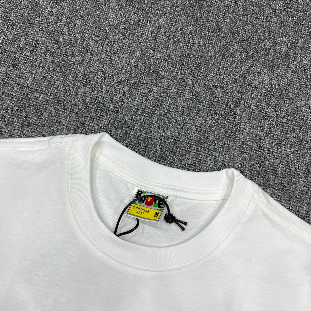 💰140 Bape Honeycomb Camouflage Letters Great Ape Head Double-sided Printing Linen Cotton 280g Customized Fabric Couple Style: S—XXL [Black Blue White Blue Black Gray White Gray]