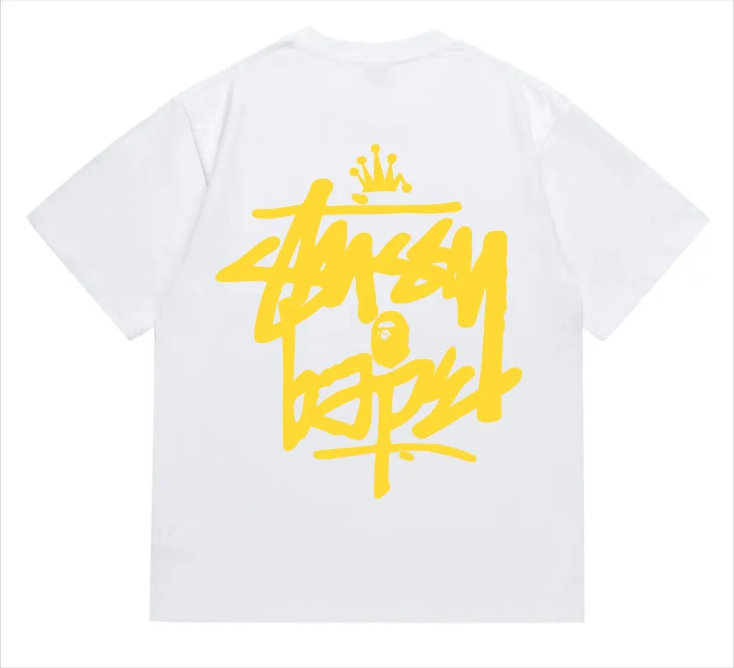 SC208#p110💰 (top version) BAPE×Stussy co-branded Stussy letter ape print T-shirt Made of 260 grams of high-quality high-weave pure cotton fabric, double yarn combed, soft texture and no pilling Imported environmentally friendly printing glue, bright and three-dimensional pattern, quality 💥Same style for men and women, the upper body is fashionable Color: black and yellow, gray and yellow, pink and yellow, red and yellow, white and yellow, black pink, gray powder, pink, red pink, white powder Black and white Gray and white Pink and white Red and white White and black Gray and black Pink and black Red and black Size: S M L XL XXL