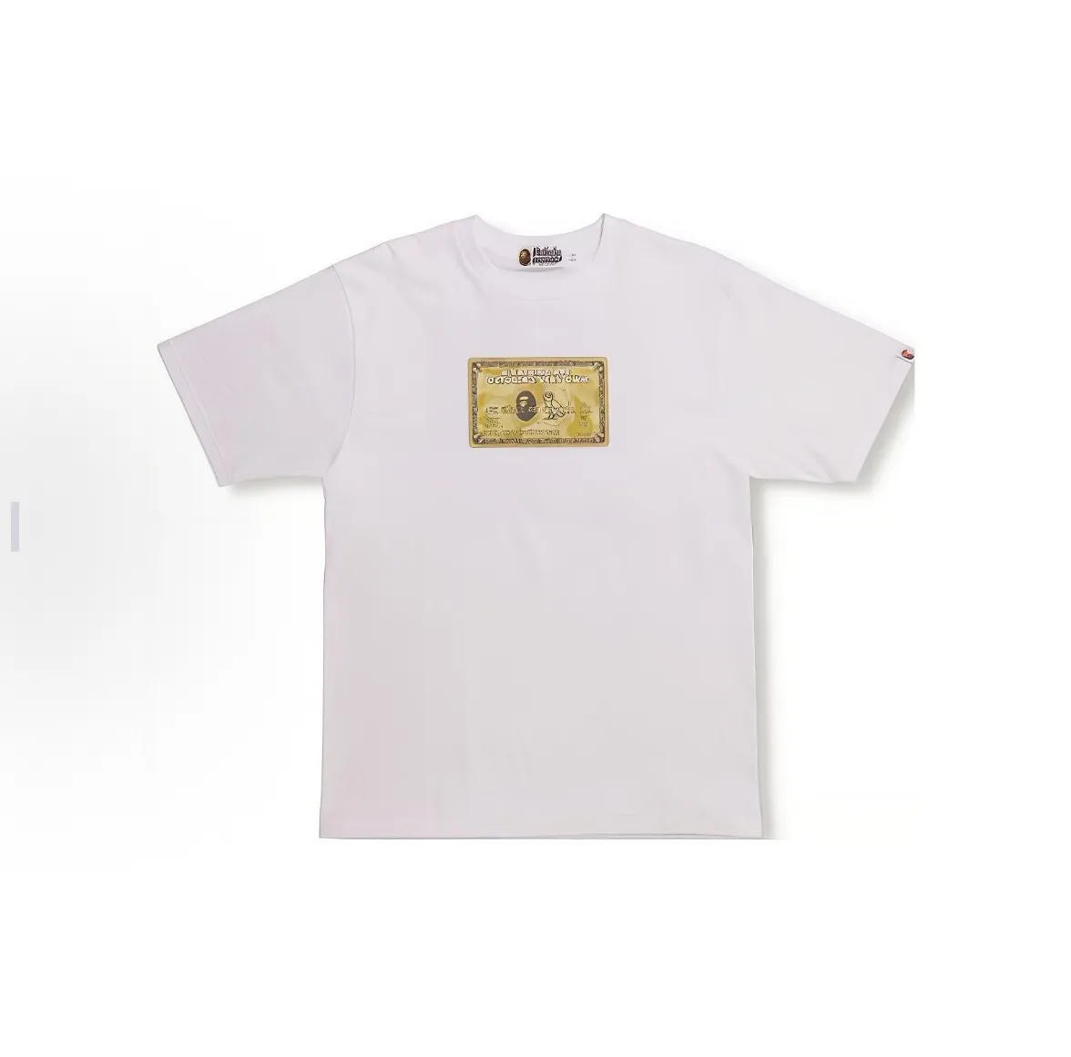 P110 001055 BAPE x OVO joint model, ape-man owl gold card logo printed short-sleeved T-shirt, same style for men and women, size smlxlxxl, black and white