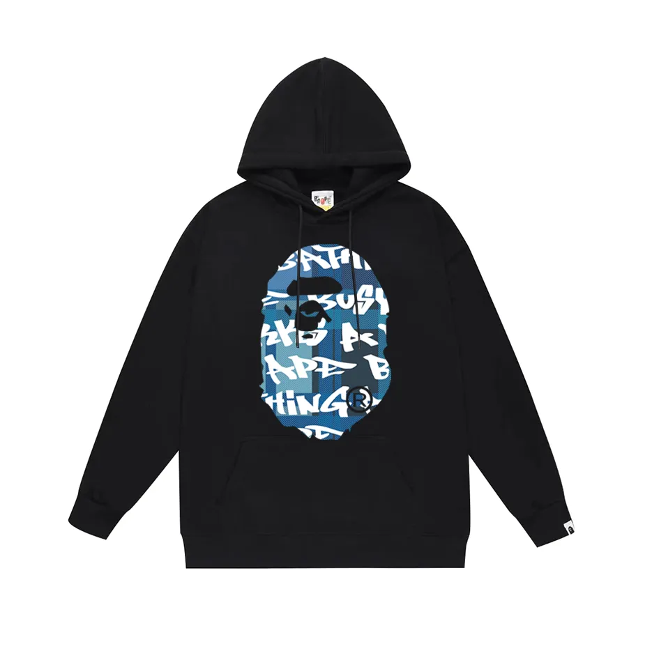 P190 model number SC602# terry 85 plus velvet 95 (top version) BAPE Ape Army letter print hooded sweatshirt Made of 380g large terry (drop shoulder large version) fabric, soft and non-pilling, imported environmentally friendly printing glue, bright and three-dimensional pattern, quality 💥Same style for men and women, the upper body is fashionable Color: black and blue, white and blue, gray and blue, black and red, white and red, gray and red Size: S M L XL XXL