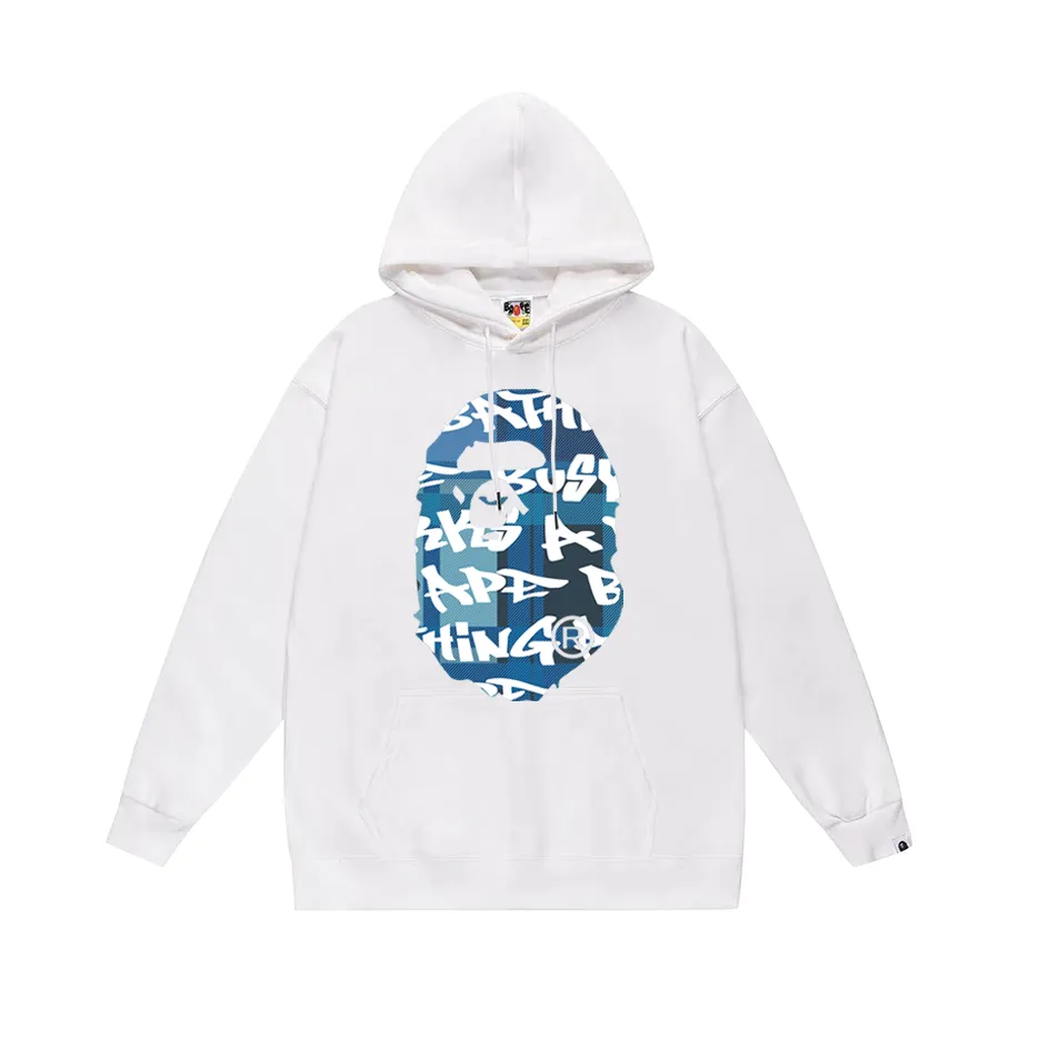 P190 model number SC602# terry 85 plus velvet 95 (top version) BAPE Ape Army letter print hooded sweatshirt Made of 380g large terry (drop shoulder large version) fabric, soft and non-pilling, imported environmentally friendly printing glue, bright and three-dimensional pattern, quality 💥Same style for men and women, the upper body is fashionable Color: black and blue, white and blue, gray and blue, black and red, white and red, gray and red Size: S M L XL XXL