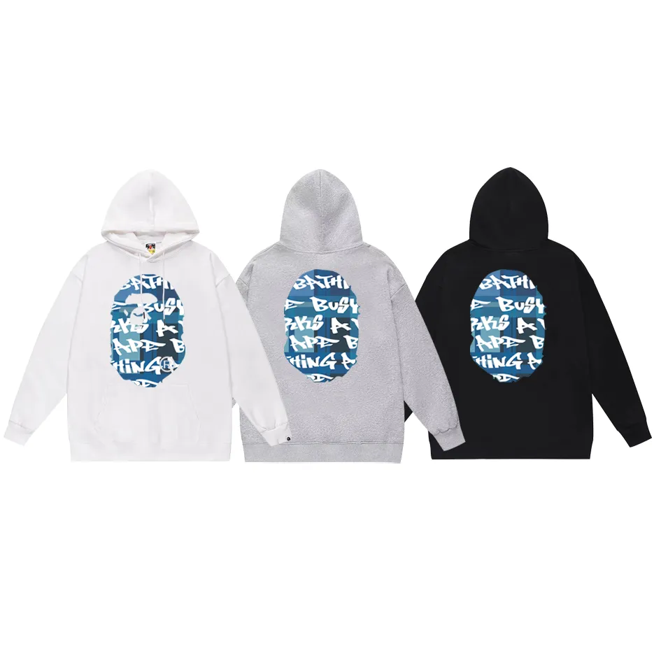 P190 model number SC602# terry 85 plus velvet 95 (top version) BAPE Ape Army letter print hooded sweatshirt Made of 380g large terry (drop shoulder large version) fabric, soft and non-pilling, imported environmentally friendly printing glue, bright and three-dimensional pattern, quality 💥Same style for men and women, the upper body is fashionable Color: black and blue, white and blue, gray and blue, black and red, white and red, gray and red Size: S M L XL XXL