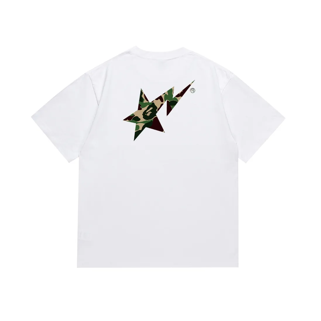 SC116#p110💰 (top version) BAPE camouflage star letter printed short-sleeved T-shirt Made of 260 grams of high-quality high-weave pure cotton fabric, double yarn combed, soft texture and no pilling Imported environmentally friendly printing glue, bright and three-dimensional pattern, quality 💥Same style for men and women, the upper body is fashionable Color: black white Size: S M L XL XXL