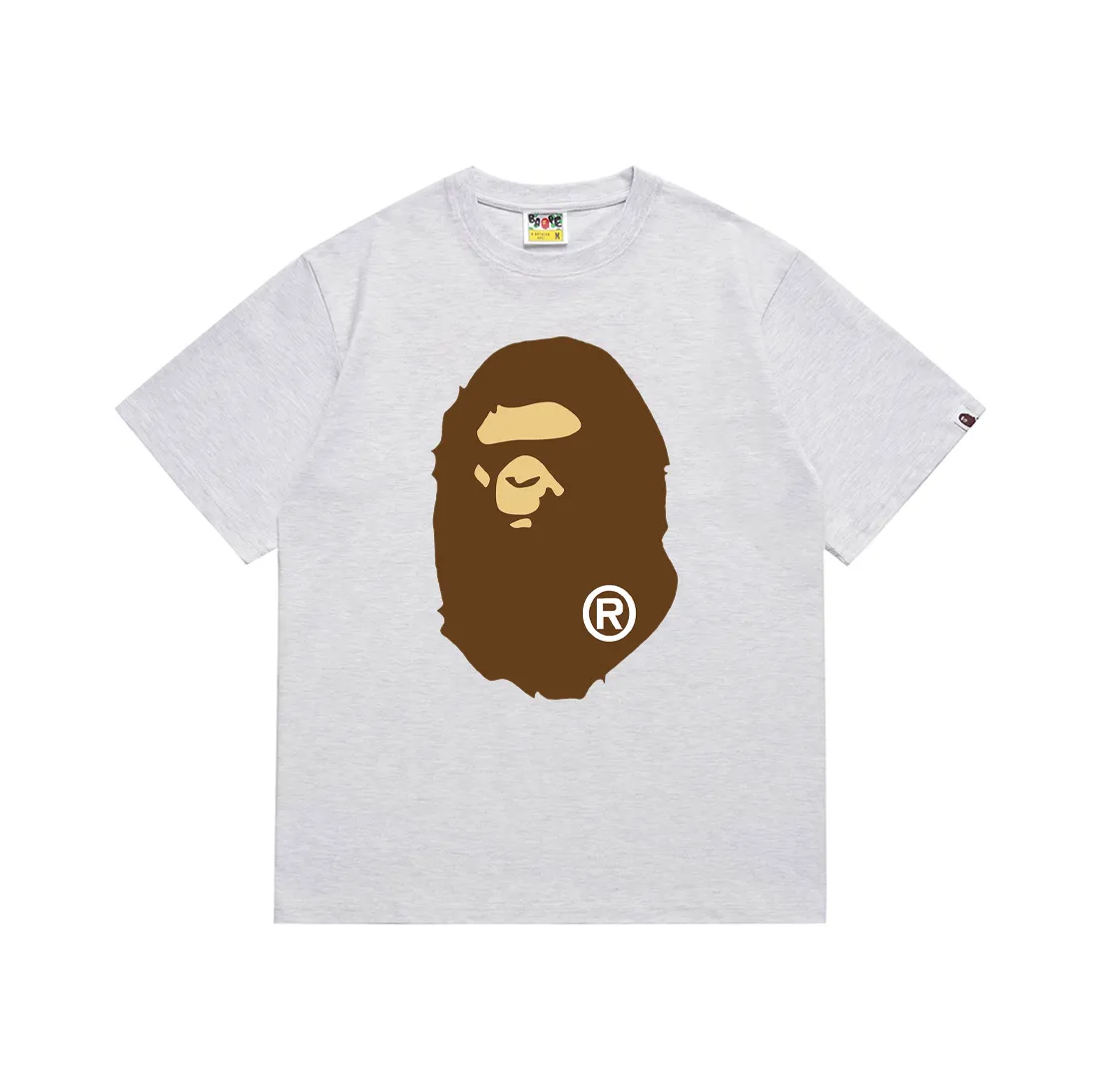 SC175#p110💰 (Top version) BAPE classic front and back great ape head printed short-sleeved T-shirt Made of 260 grams of high-quality high-weave pure cotton fabric, double yarn combed, soft texture without pilling, imported environmentally friendly printing glue, bright and three-dimensional pattern, quality 💥unisex style, the upper body is trendy Color: black, white, apricot, green, red, purple, pink, dark gray, coffee, fluorescent green, floral gray, grass green, raspberry Burgundy Lake Blue Sky Blue Khaki Navy Blue Klein Blue Dragon Fruit Color Size: S M L XL XXL