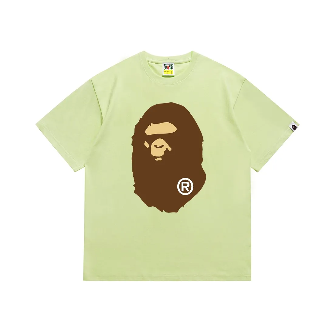 SC175#p110💰 (Top version) BAPE classic front and back great ape head printed short-sleeved T-shirt Made of 260 grams of high-quality high-weave pure cotton fabric, double yarn combed, soft texture without pilling, imported environmentally friendly printing glue, bright and three-dimensional pattern, quality 💥unisex style, the upper body is trendy Color: black, white, apricot, green, red, purple, pink, dark gray, coffee, fluorescent green, floral gray, grass green, raspberry Burgundy Lake Blue Sky Blue Khaki Navy Blue Klein Blue Dragon Fruit Color Size: S M L XL XXL