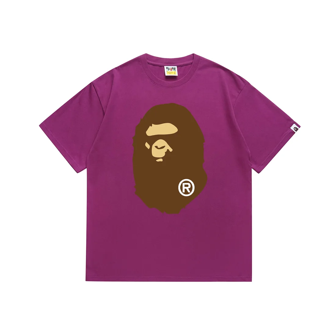 SC175#p110💰 (Top version) BAPE classic front and back great ape head printed short-sleeved T-shirt Made of 260 grams of high-quality high-weave pure cotton fabric, double yarn combed, soft texture without pilling, imported environmentally friendly printing glue, bright and three-dimensional pattern, quality 💥unisex style, the upper body is trendy Color: black, white, apricot, green, red, purple, pink, dark gray, coffee, fluorescent green, floral gray, grass green, raspberry Burgundy Lake Blue Sky Blue Khaki Navy Blue Klein Blue Dragon Fruit Color Size: S M L XL XXL