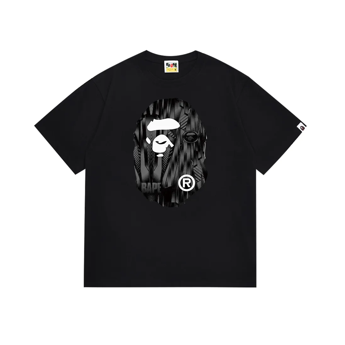 SC104#p110💰 (Top version) BAPE speed racing speed pattern ape head printed short-sleeved T-shirt Made of 260 grams of high-quality high-weave pure cotton fabric, double yarn combed, soft texture without pilling Imported environmentally friendly printing glue, bright and three-dimensional pattern, quality 💥Same style for men and women, the upper body is fashionable Color: dark brown white brown Size: S M L XL XXL